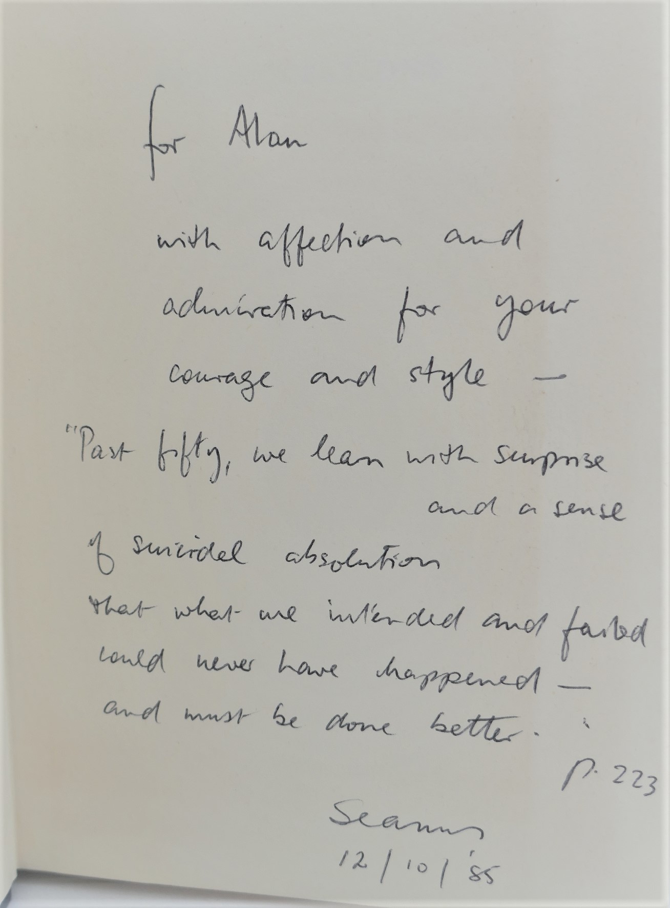 Preoccupations. Selected Prose 1968-1978. Presentation Copy (1980) - Image 2