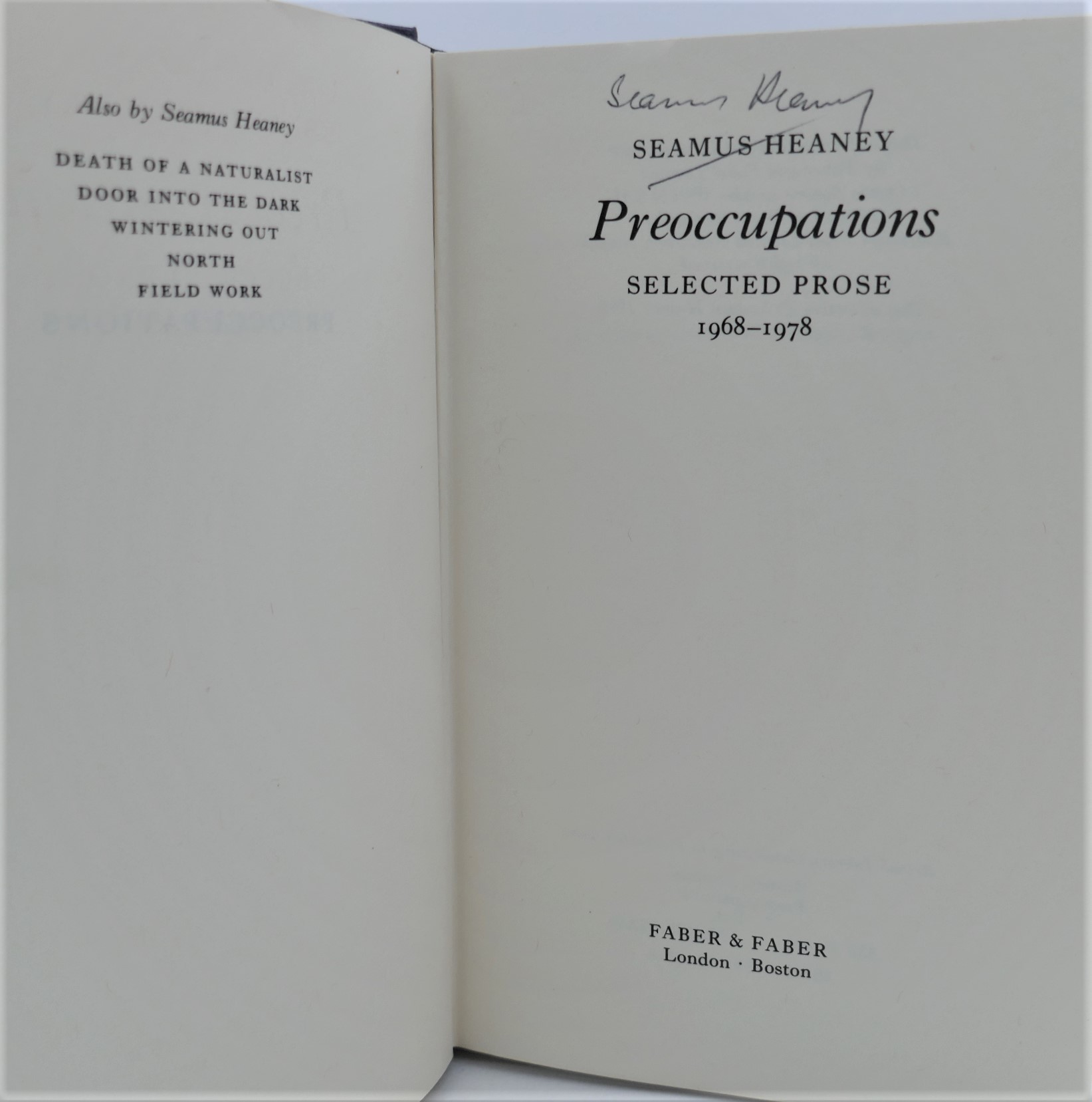 Preoccupations. Selected Prose 1968-1978. Presentation Copy (1980) - Image 3