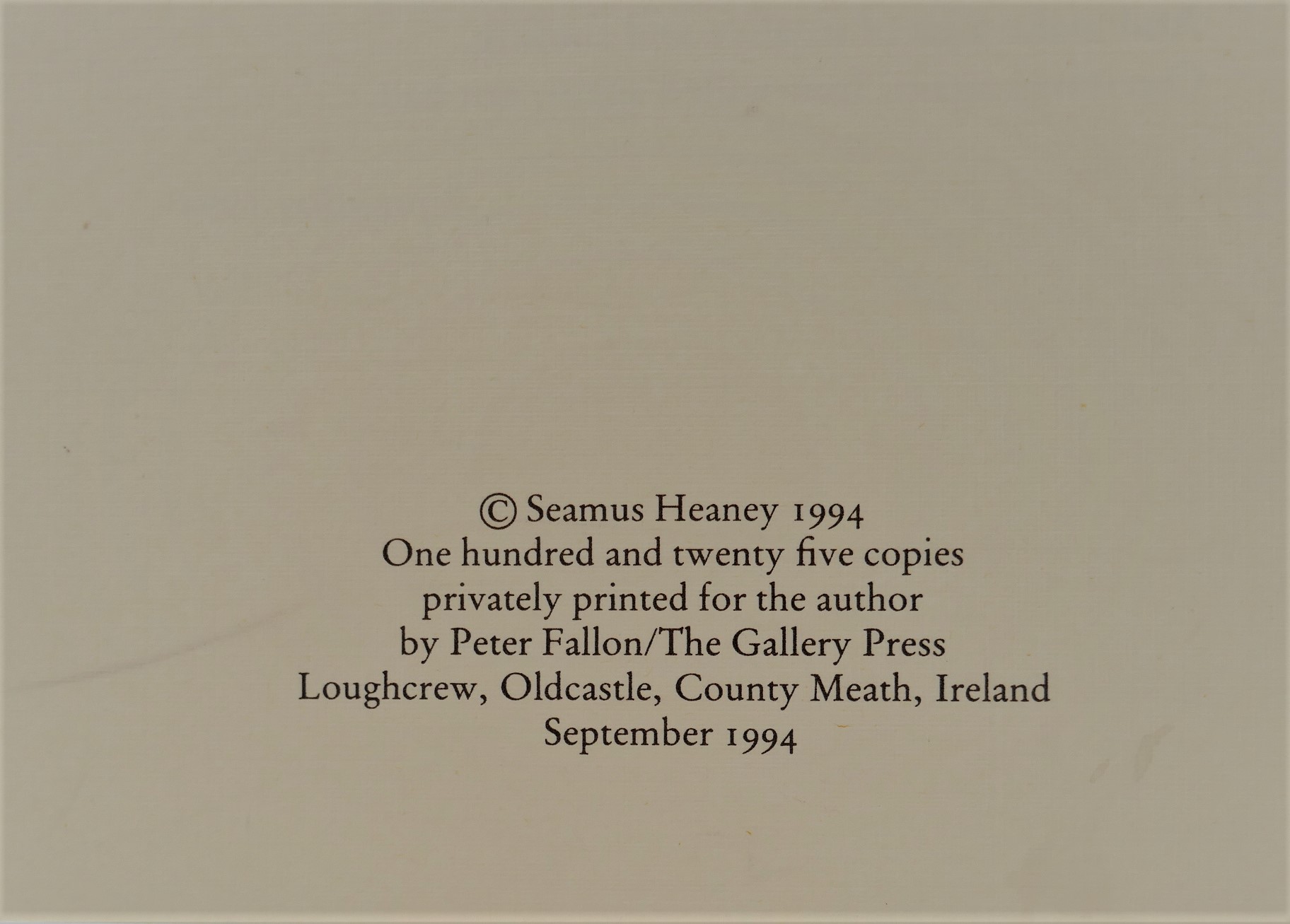 Tollund. Heaney Family Christmas Cards for 1994 - Image 3