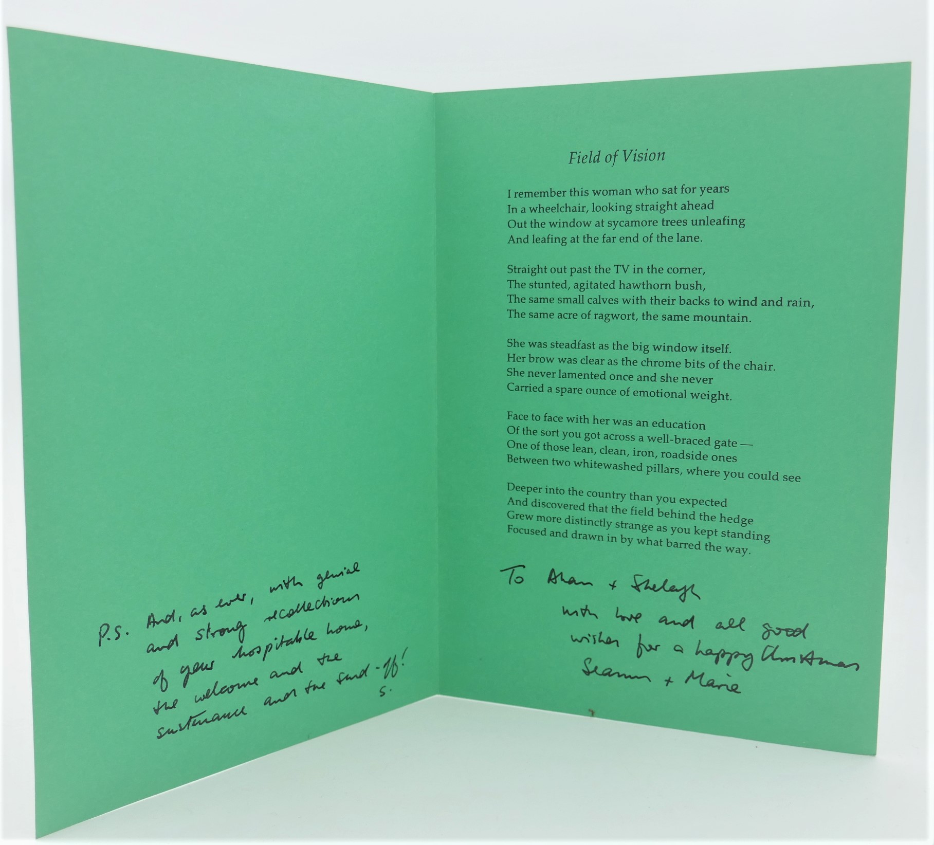 Field of Vision. Heaney Family Christmas Cards for 1989 - Image 2