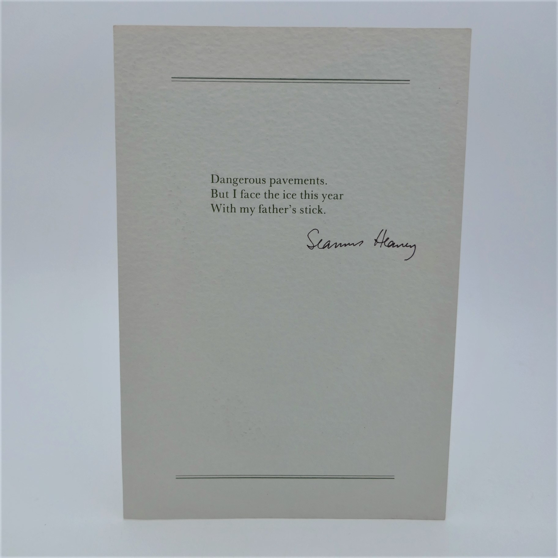 Dangerous Pavements. Heaney Family Christmas Cards for 1987