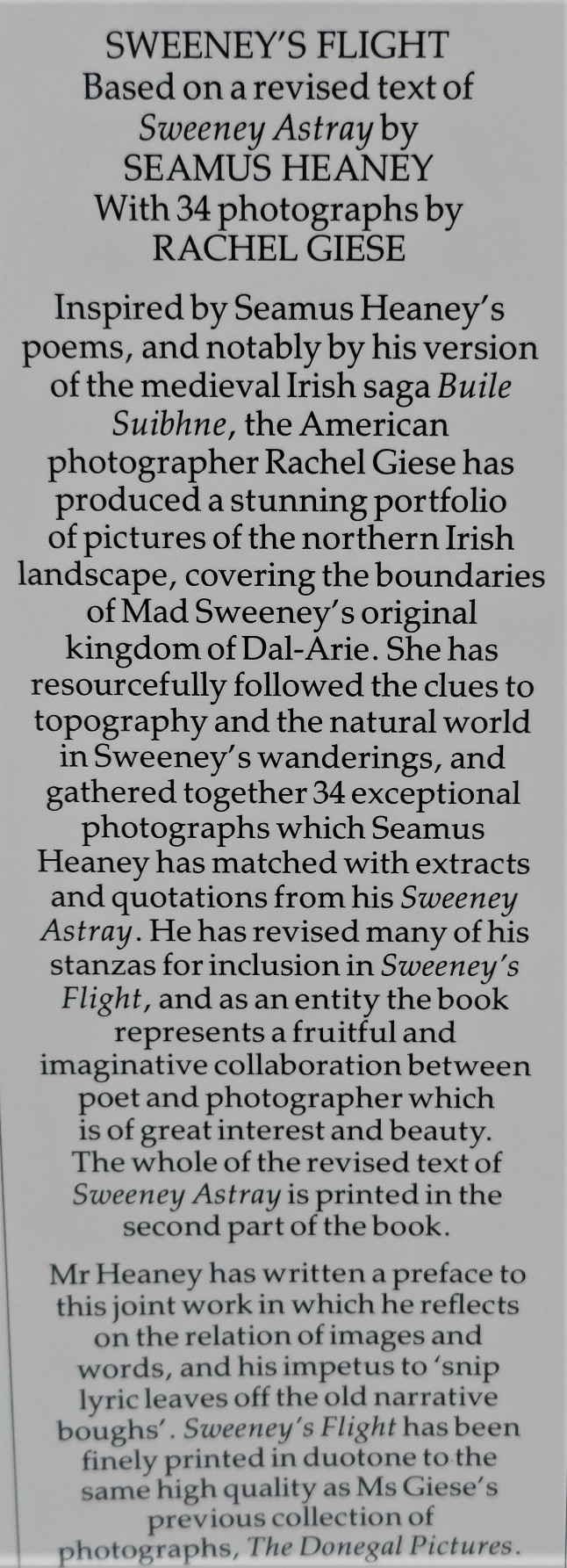 Sweeney's Flight. Photographs by Rachel Gies (1992) - Image 2