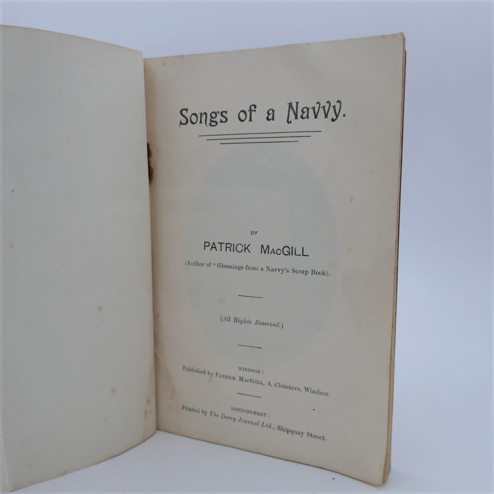 Songs of a Navvy. First Edition (1911) - Image 2