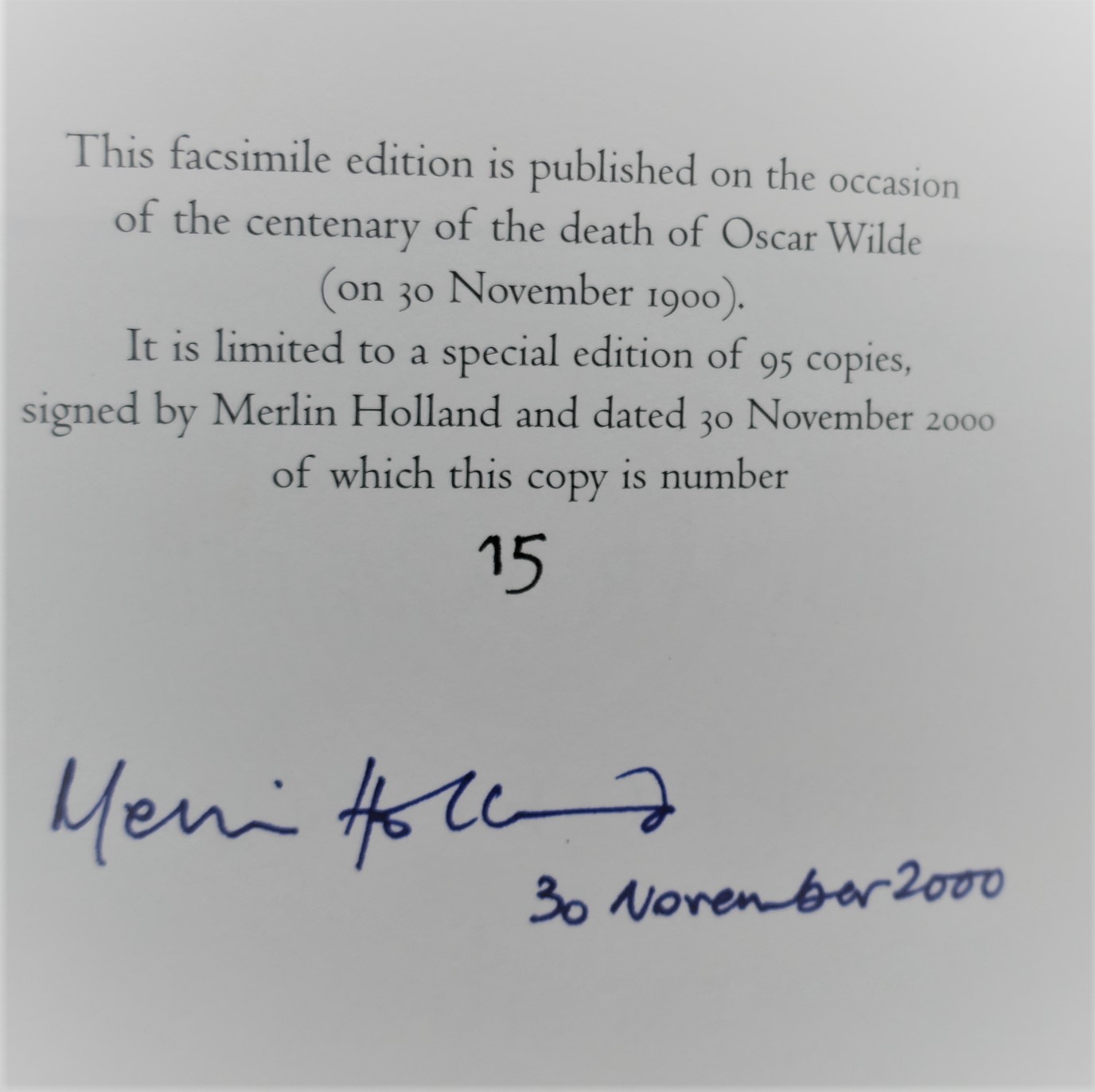De Porfundis. A Facsimile. Limited Signed Edition (2000) - Image 4