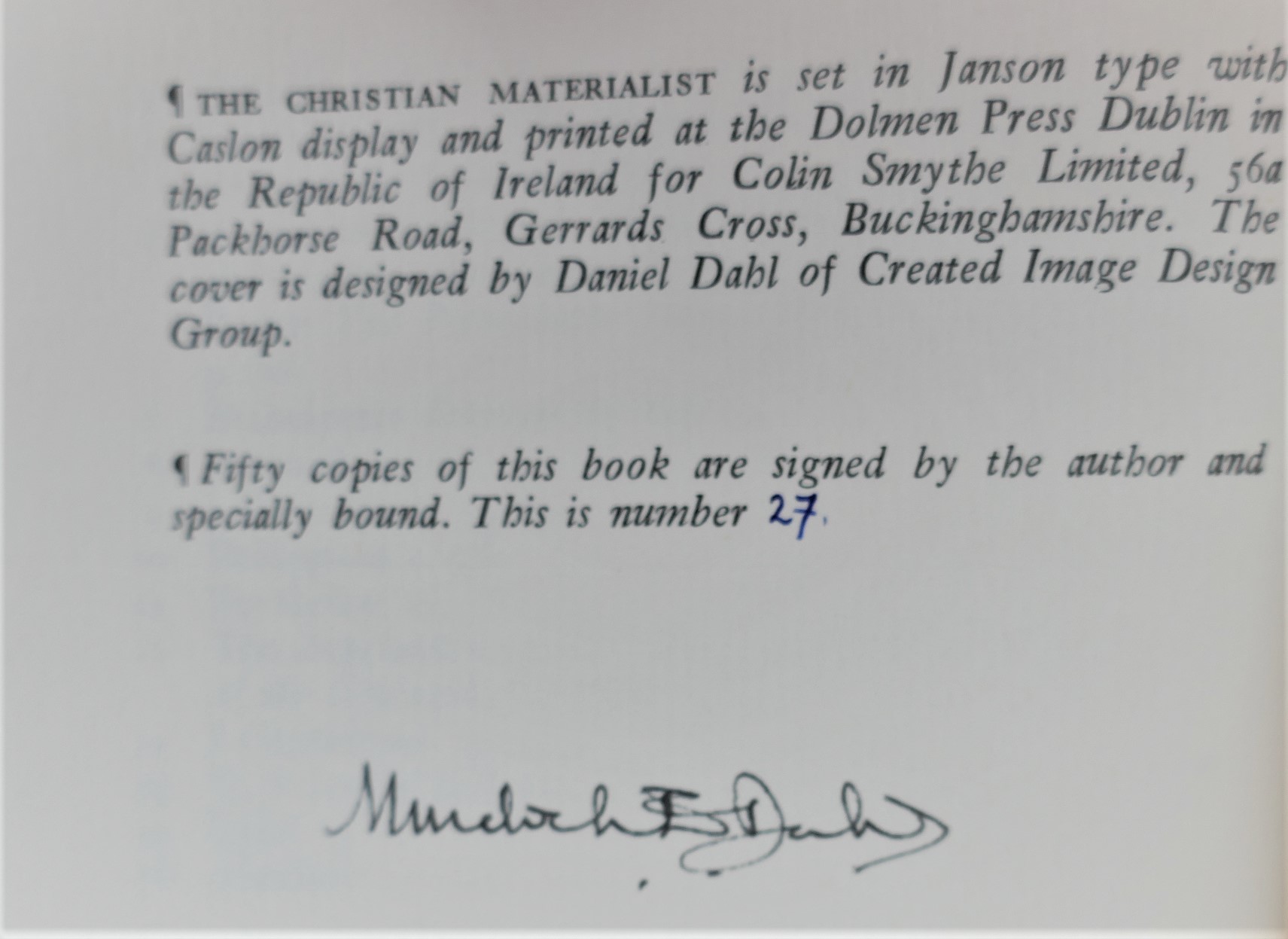 The Christian Materialist. One of fifty Copies (1968) - Image 3