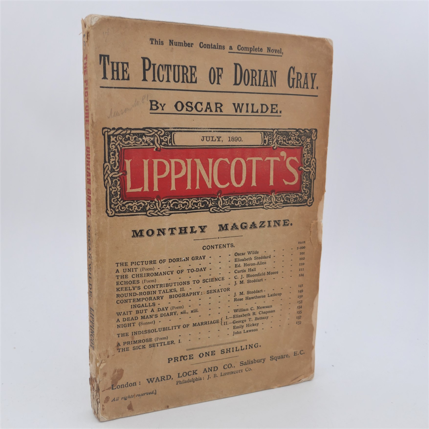The Picture of Dorian Gray. First Edition (1891). Together with the First Printing in "Lippincott's Monthly Magazine" (1890) - Image 3