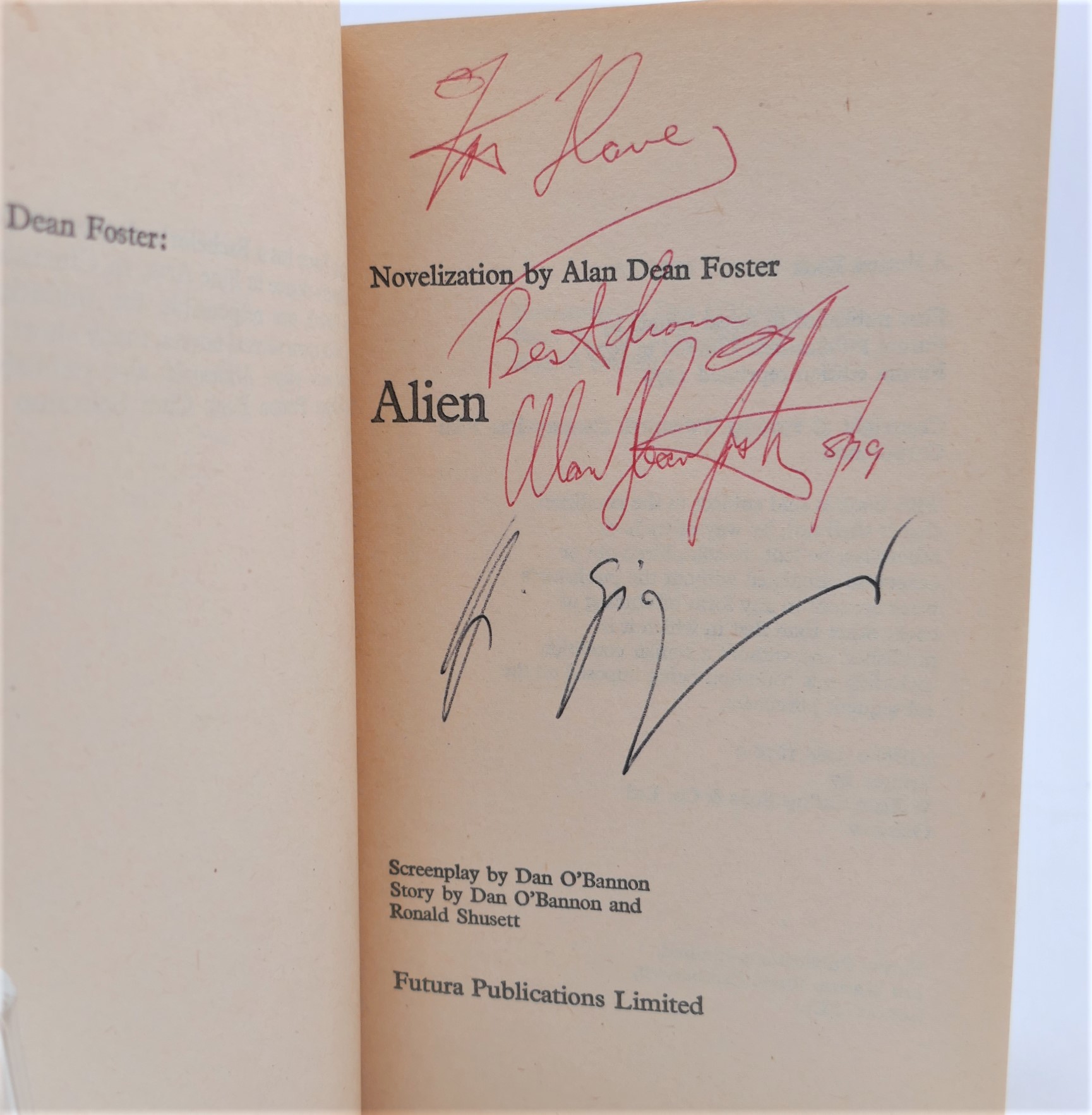 Alien. Inscribed Copy (1979) - Image 2