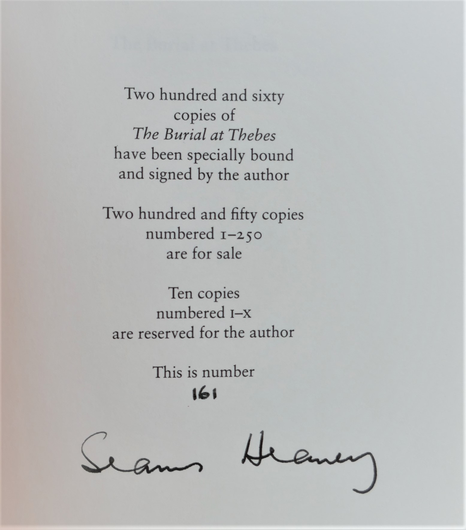The Burial at Thebes. Limited Edition (2004) - Image 3