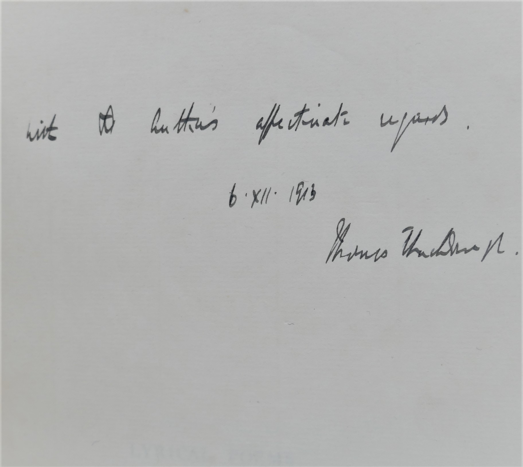 Lyrical Poems. Limited Edition. Inscribed Copy (1913) - Image 3
