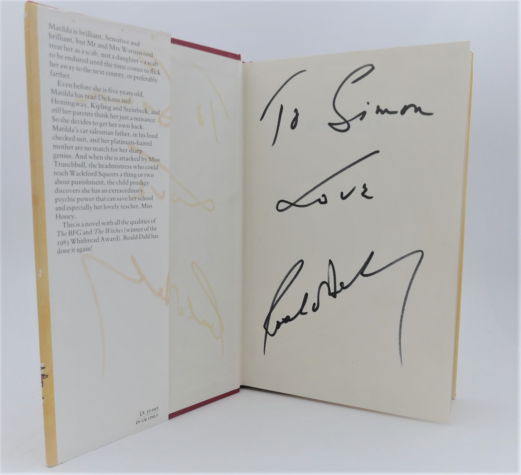 Matilda. First Edition. Inscribed by the Author (1988) - Image 3