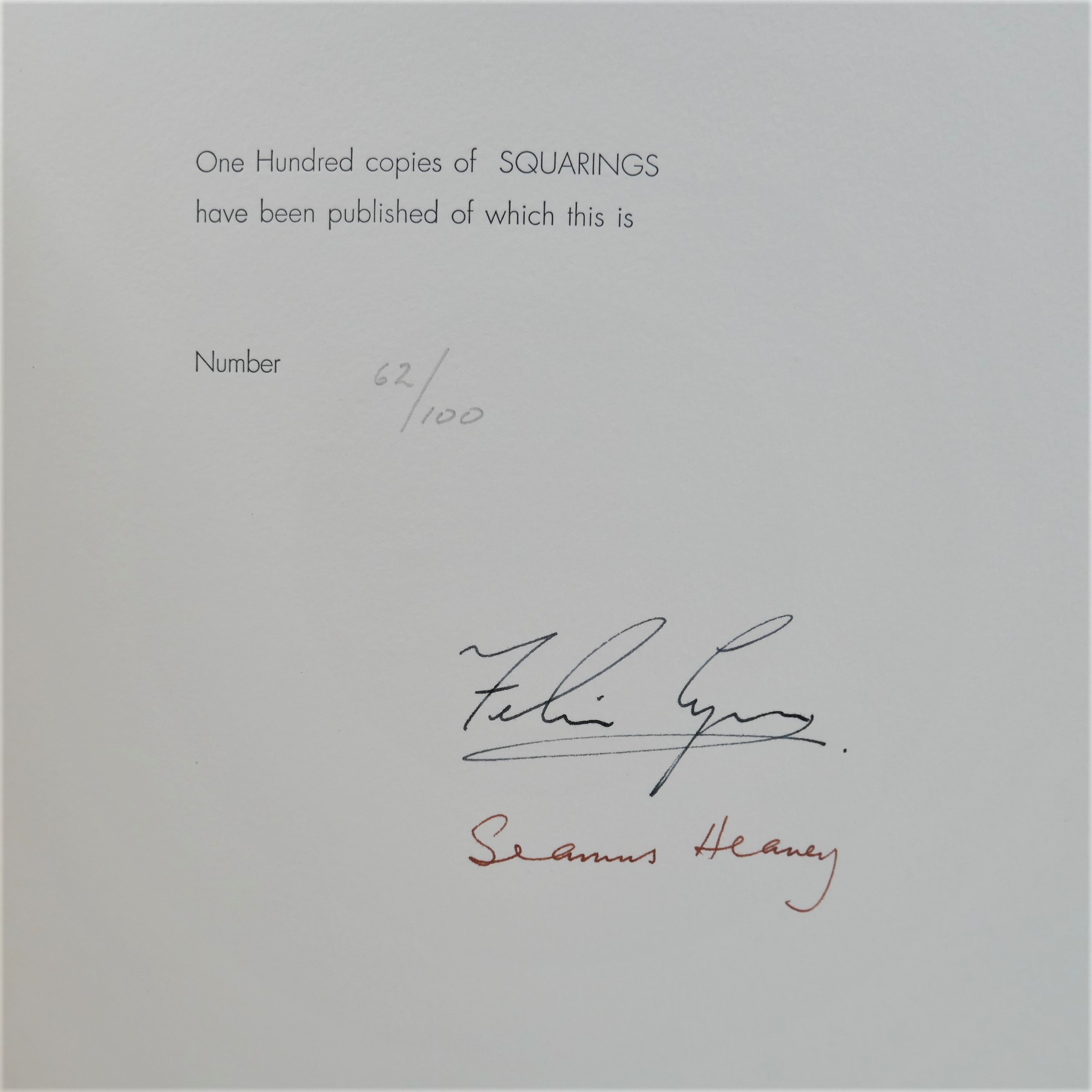 Squarings. Twelve Poems. Lithographs by Felim Egan (1991) - Image 5