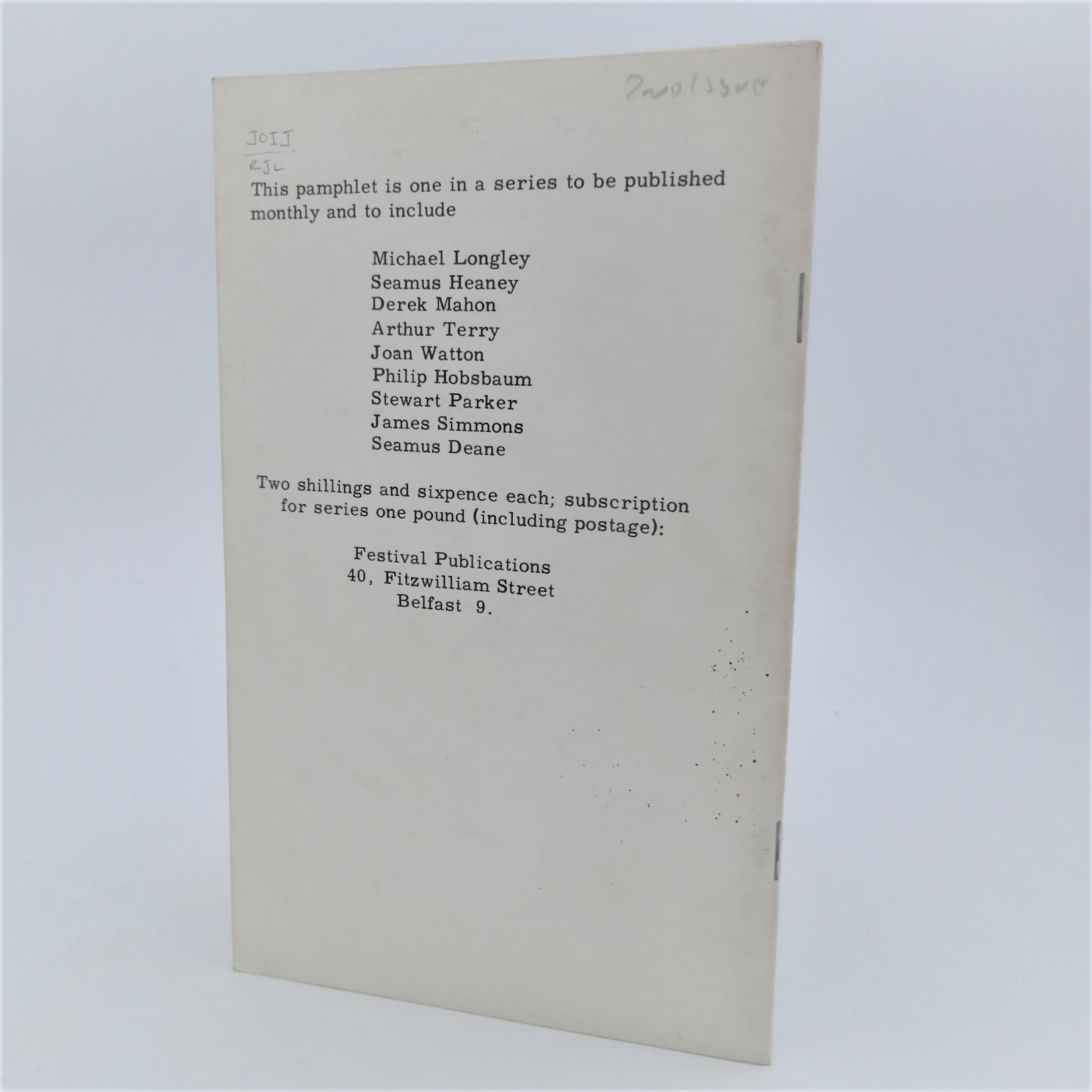 Eleven Poems. Second Issue. Inscribed Copy (1965) - Image 2