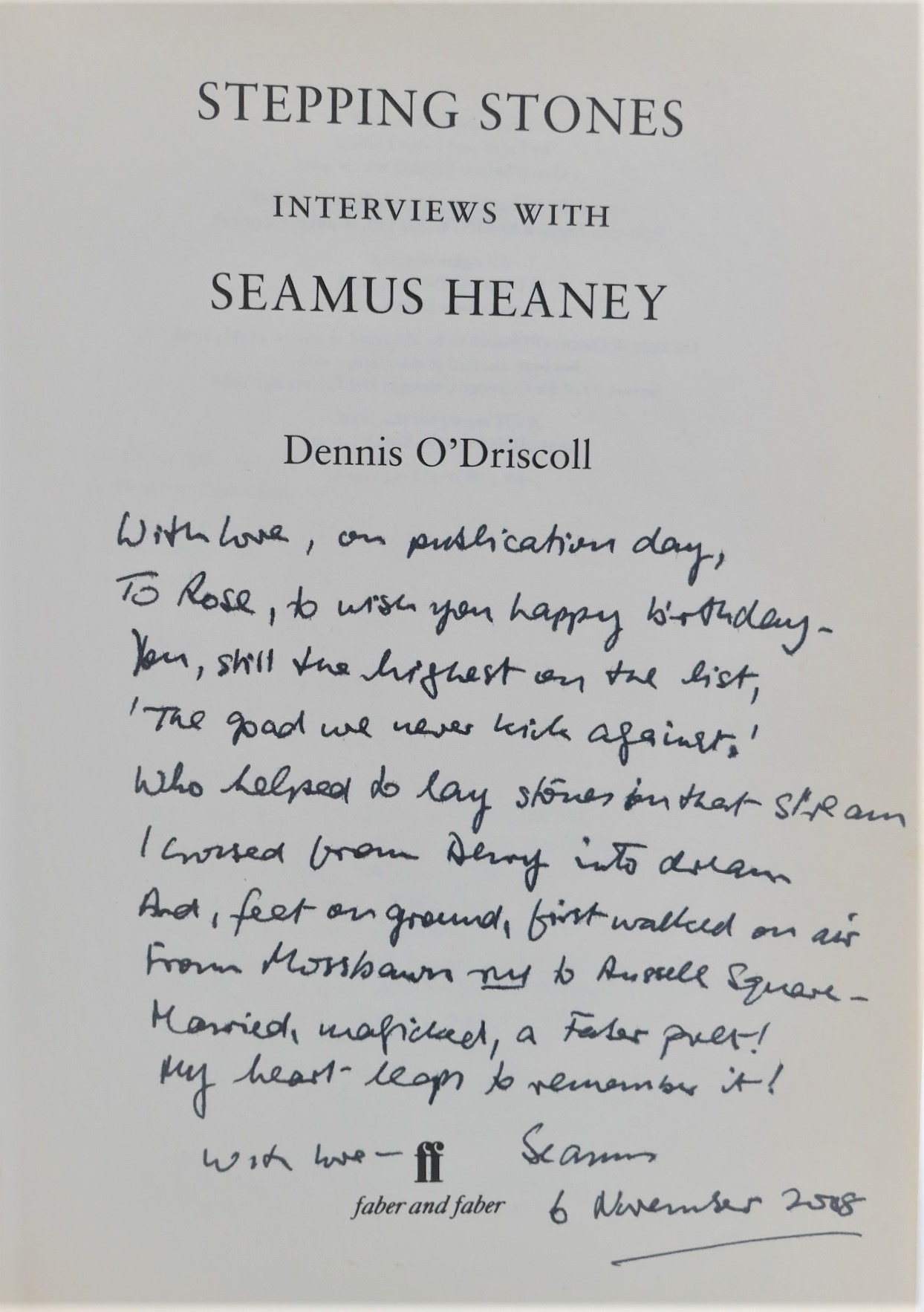Stepping Stones. Inscribed to his Publisher (2008) - Image 2
