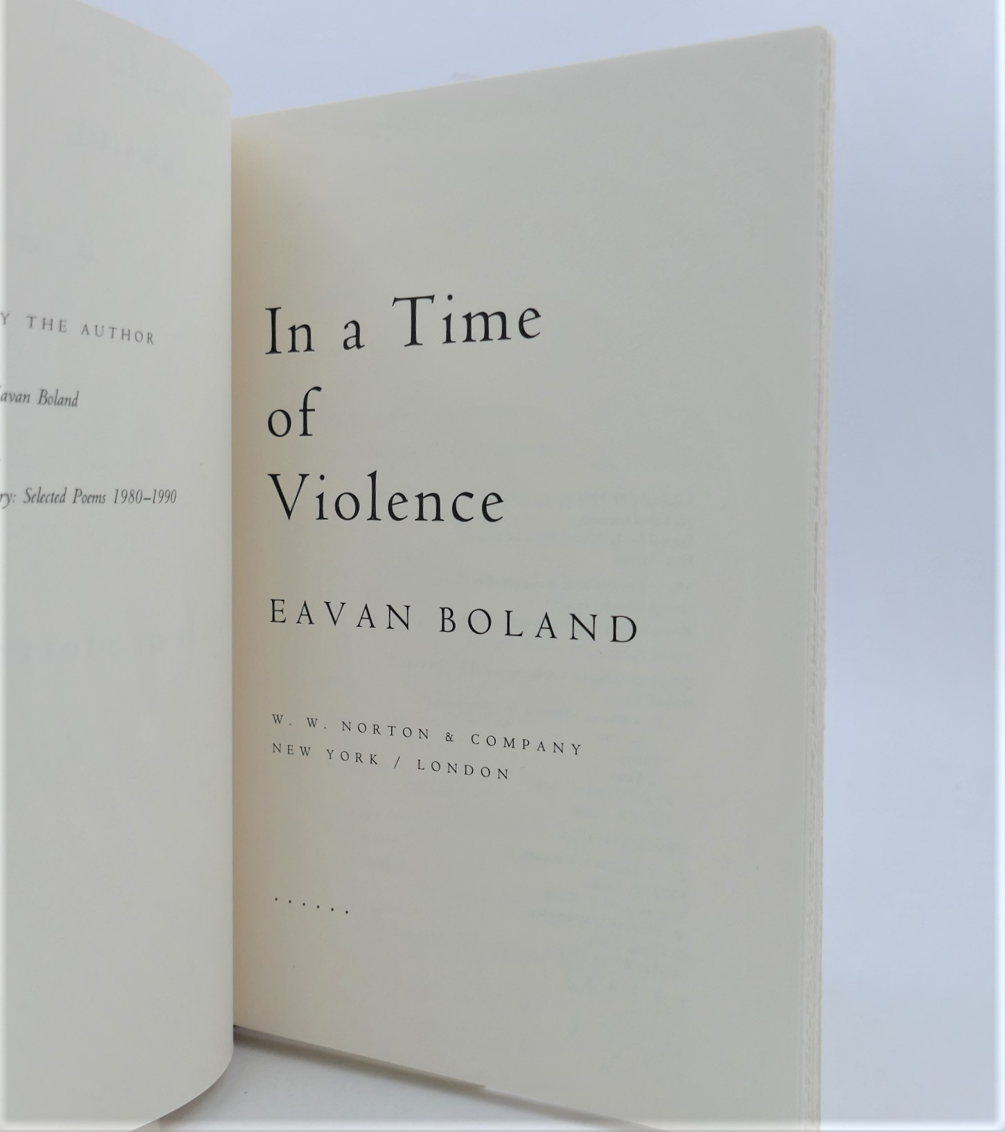 In a Time of Violence. Inscribed by the Author (1994) - Image 3
