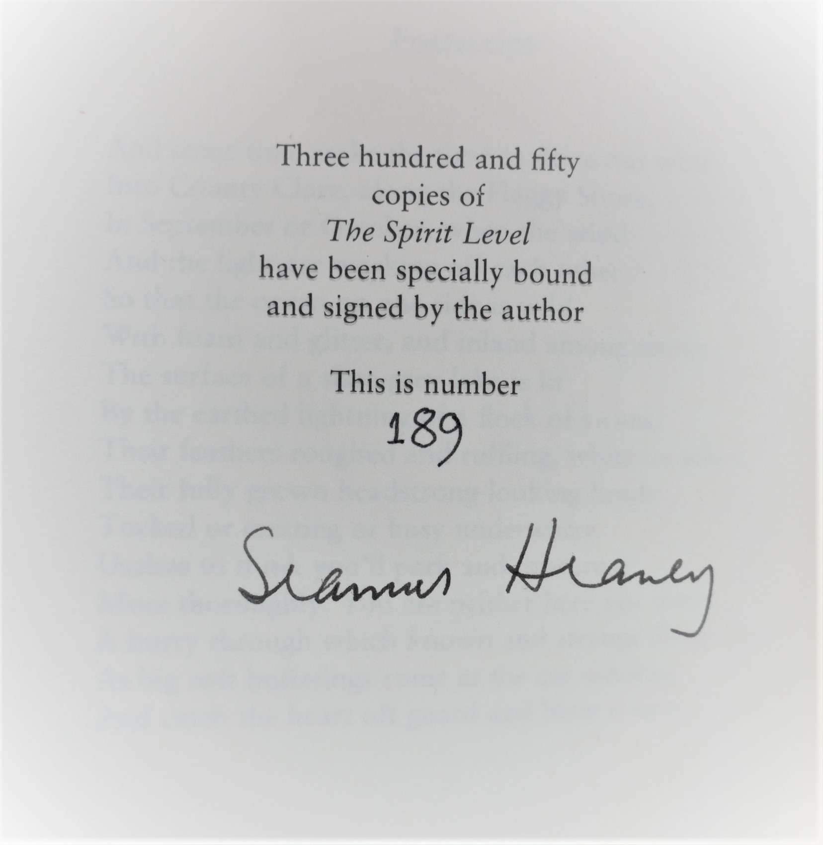 The Spirit Level. Limited Signed Edition (1996) - Image 4