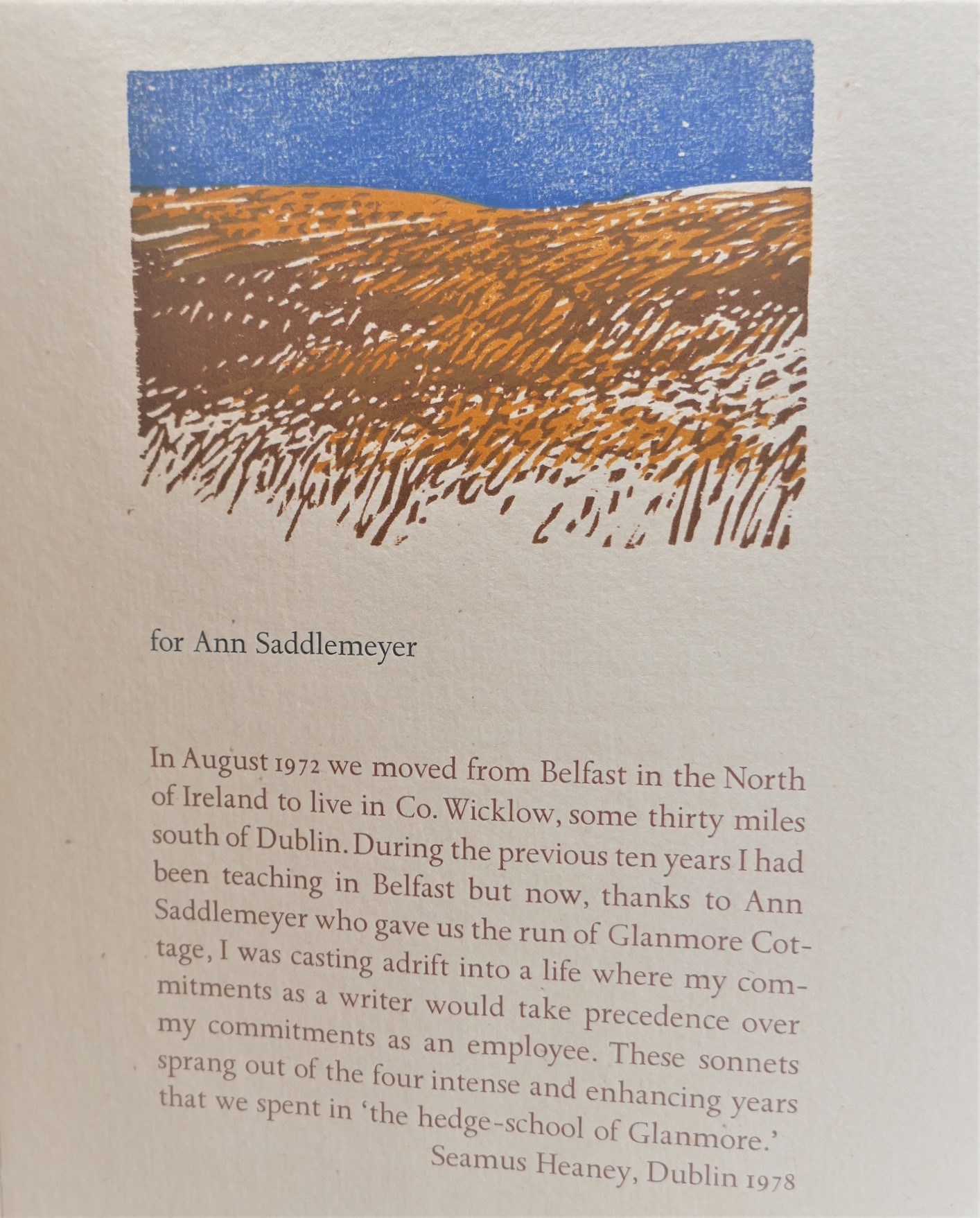 Hedge School. Sonnets from Glanmore. Limited Edition (1979) - Image 3