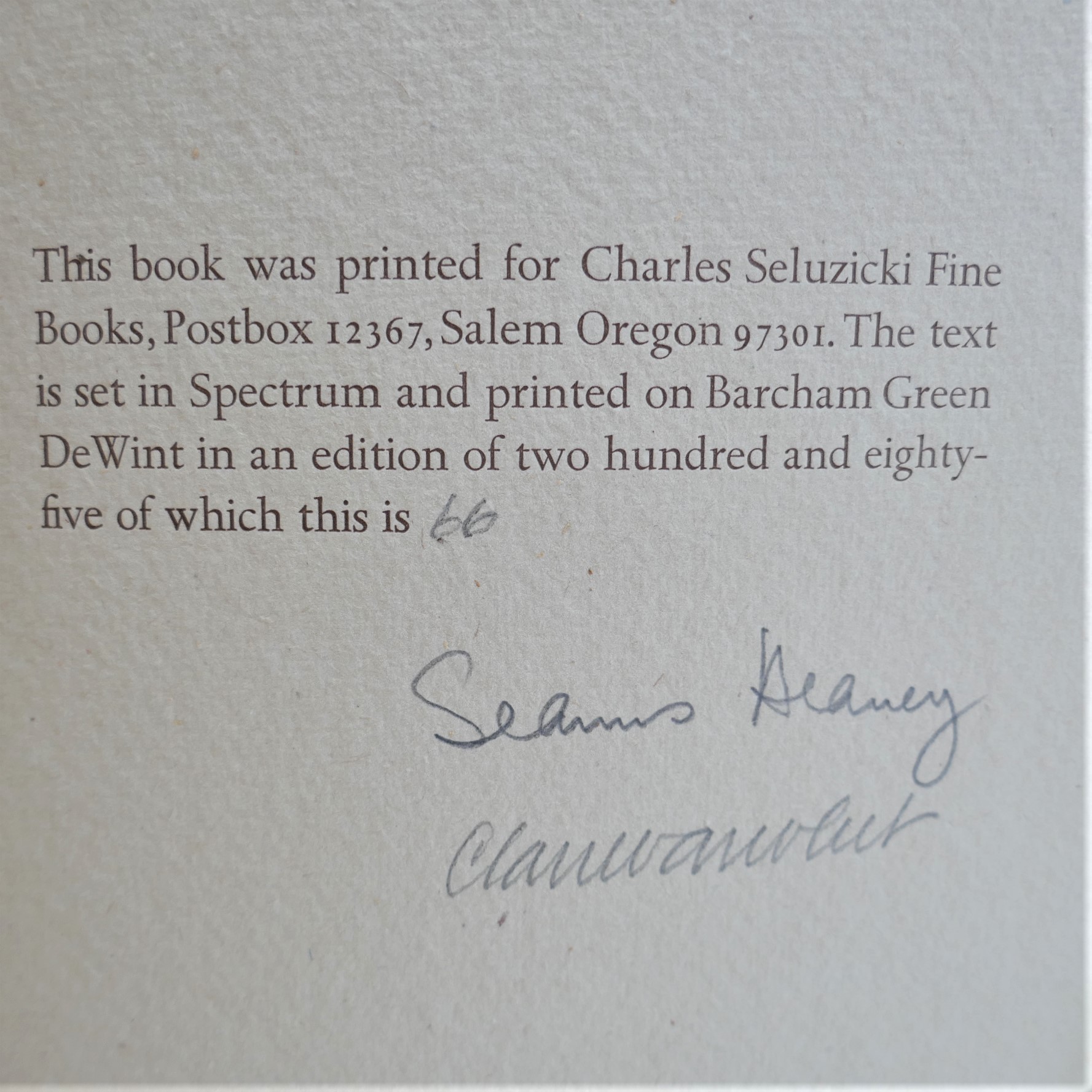 Hedge School. Sonnets from Glanmore. Limited Edition (1979) - Image 6