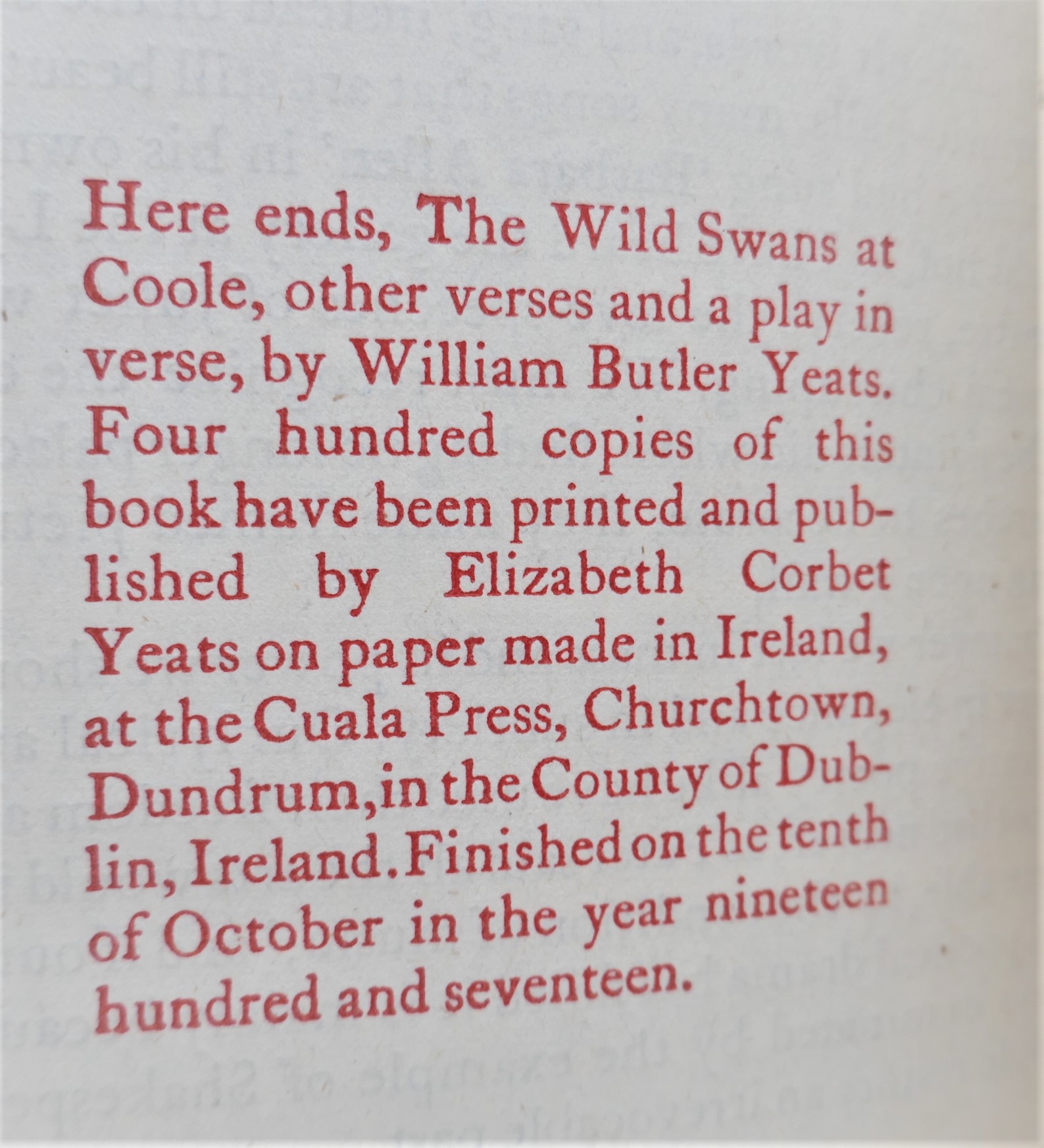 The Wild Swans at Coole. Cuala Press (1917) - Image 5