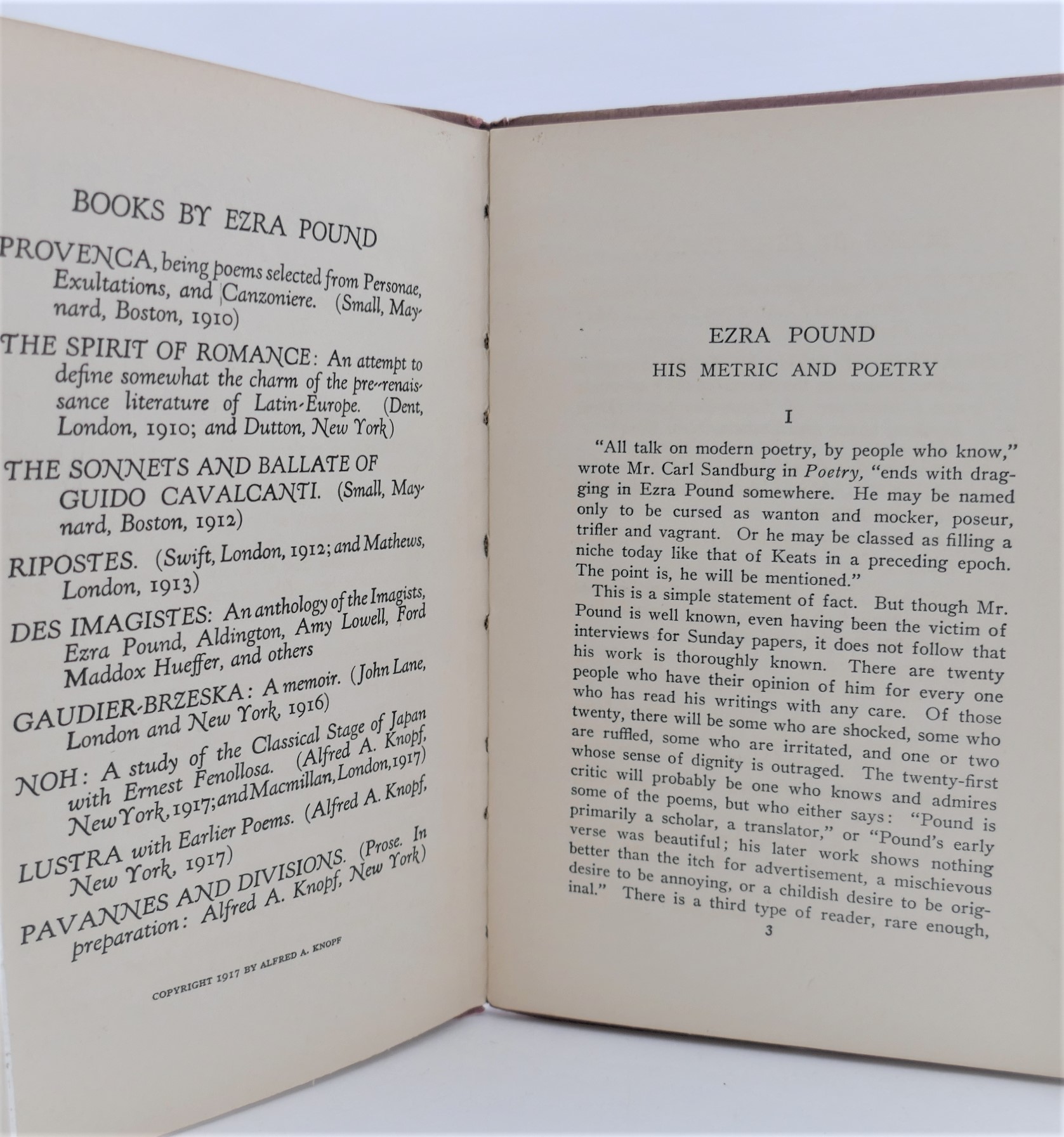 Ezra Pound. His Metric and Poetry (1917) - Image 3