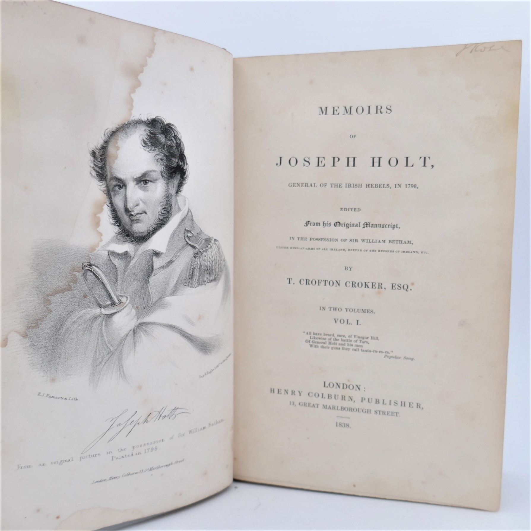 Memoirs of Joseph Holt, General of The Irish Rebels (1836) - Image 2