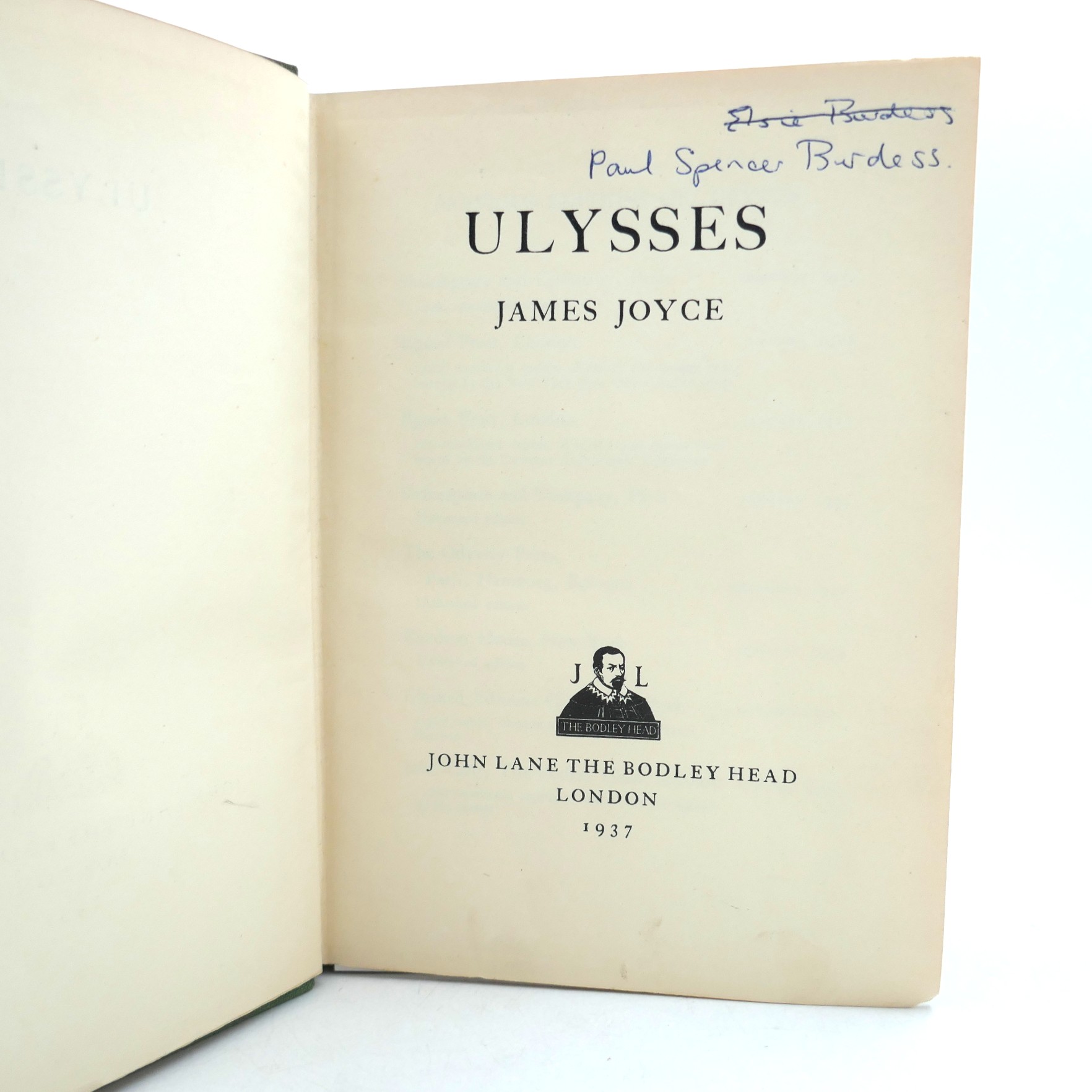 Ulysses. Bodley Head (1937) - Image 3