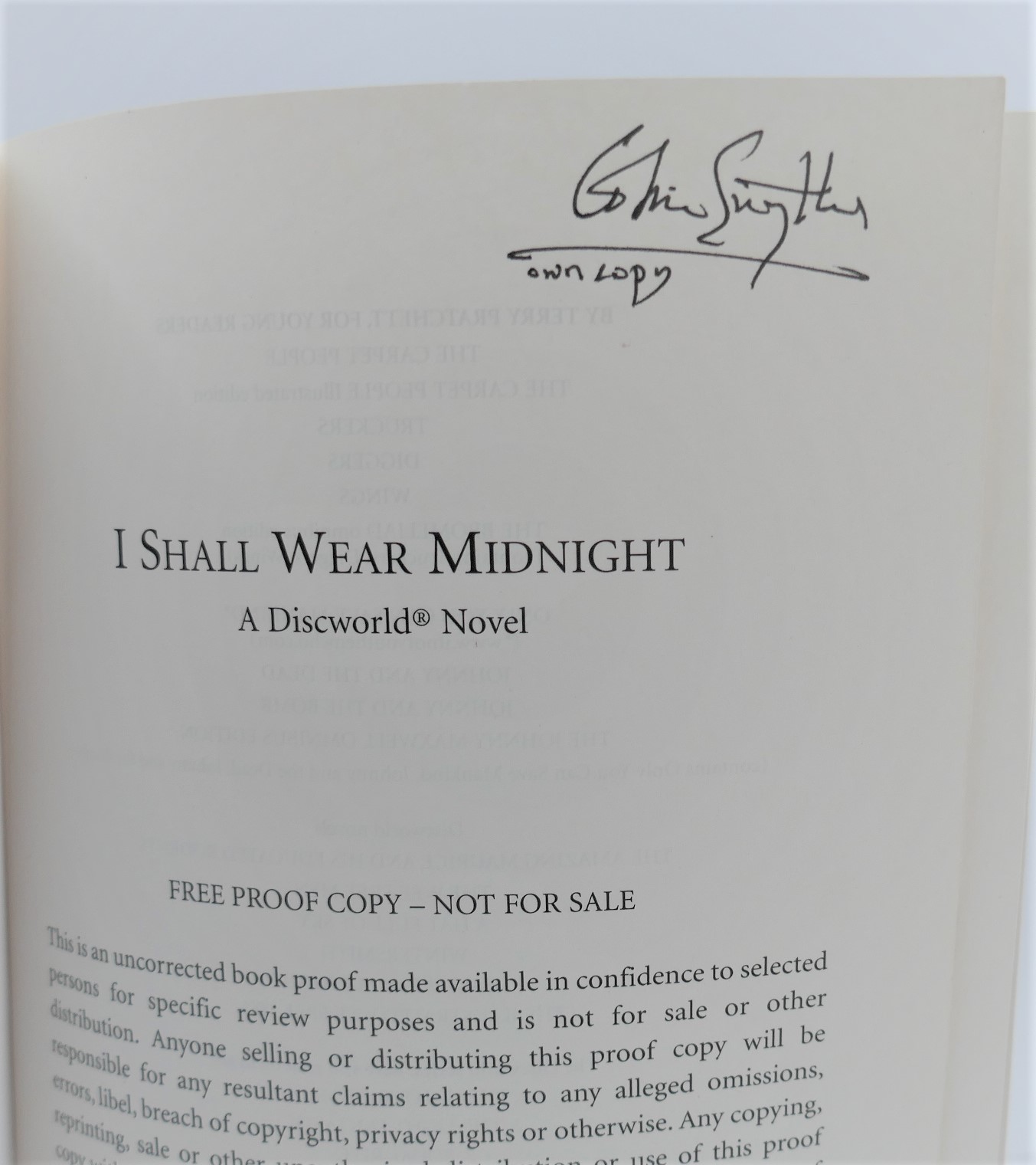 I Shall Wear Midnight. Proof Copy (2010) - Image 2