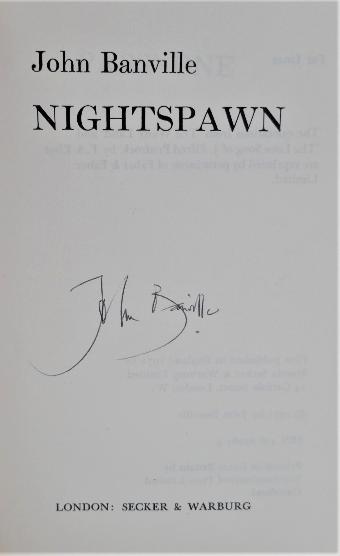 Nightspawn. Signed Copy (1971) - Image 2