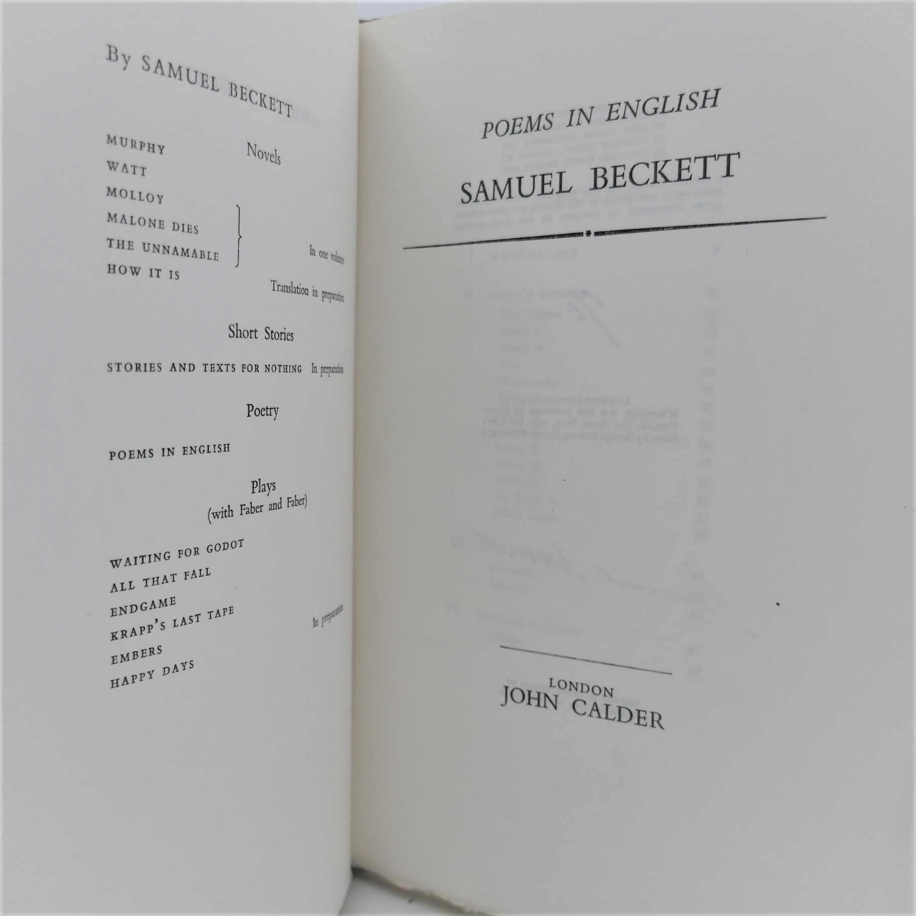 Poems in English. Limited Signed Edition (1961) - Image 2