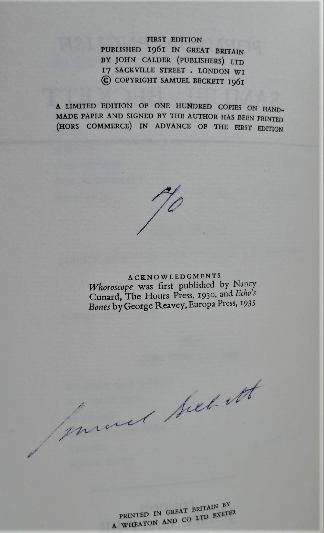 Poems in English. Limited Signed Edition (1961) - Image 3