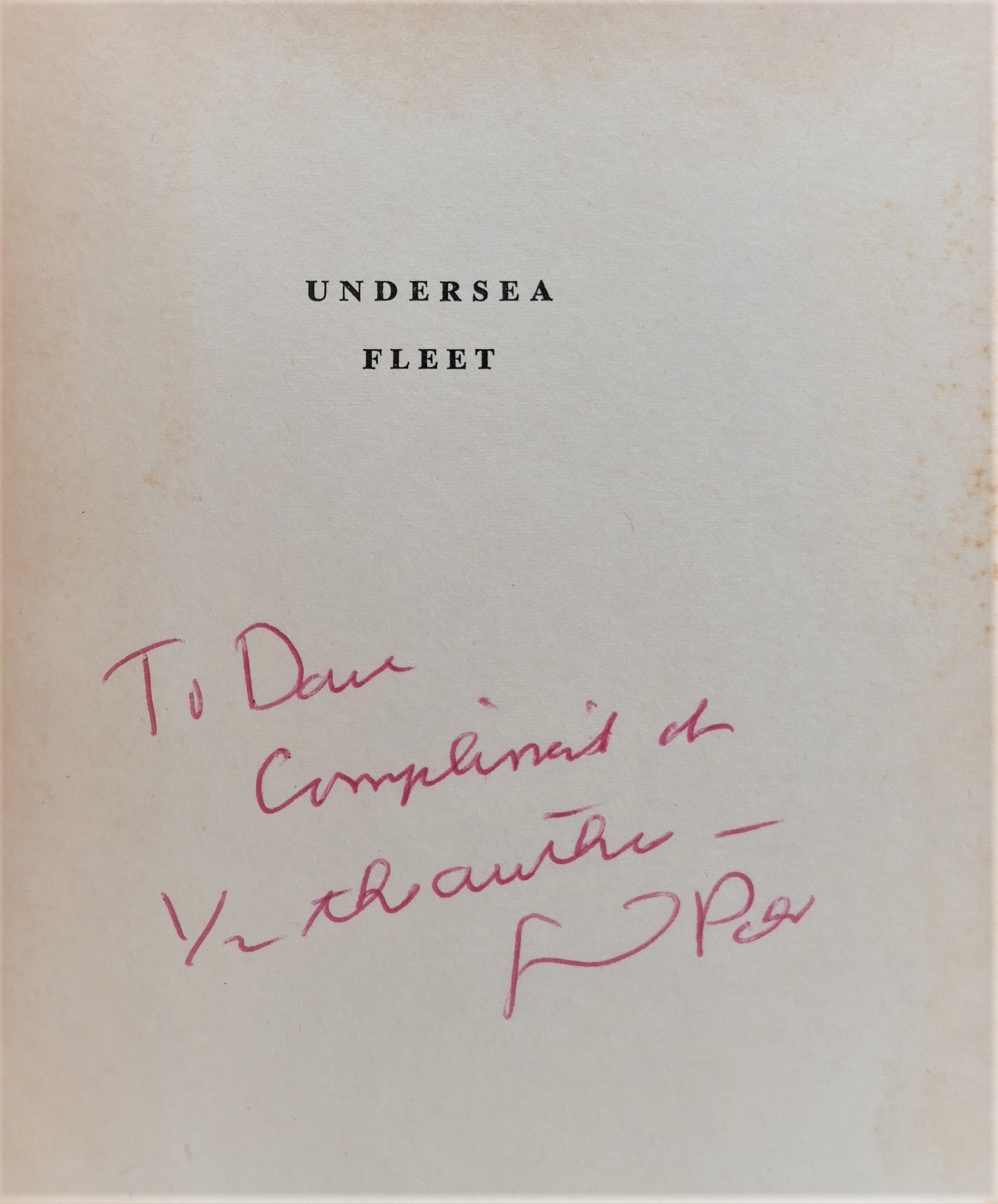 Undersea Fleet. First Edition. Signed Copy (1956) - Image 2