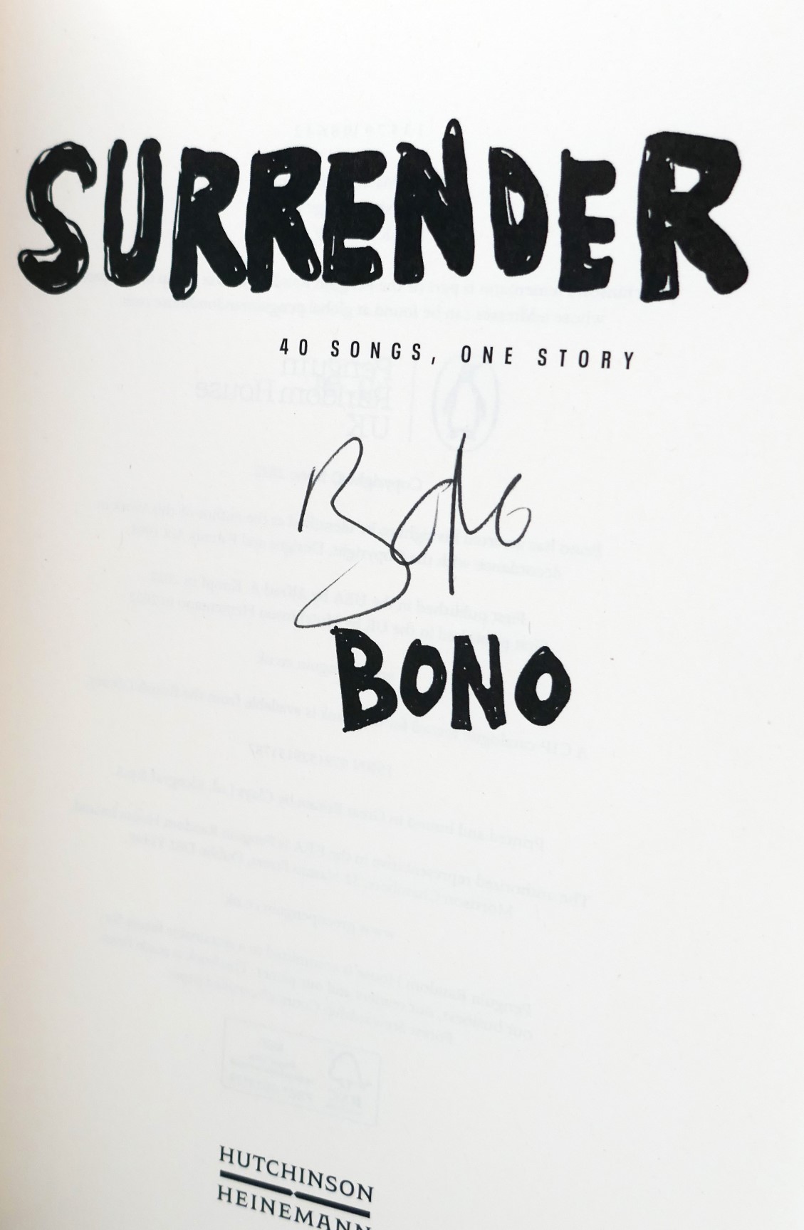 Surrender: 40 Songs, One Story. Signed Copy (2022) - Image 3