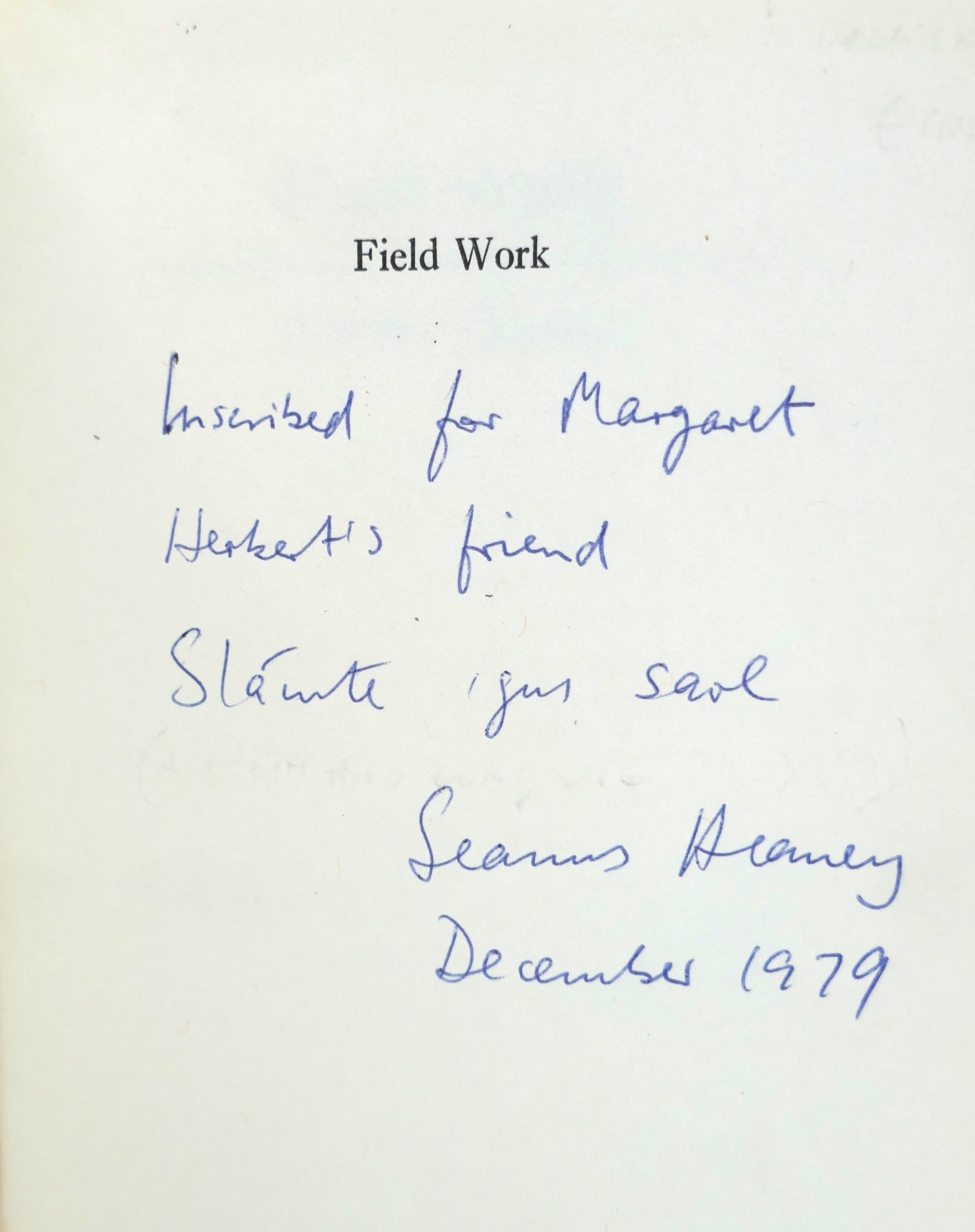 Field Work. Inscribed Copy (1979) - Image 2