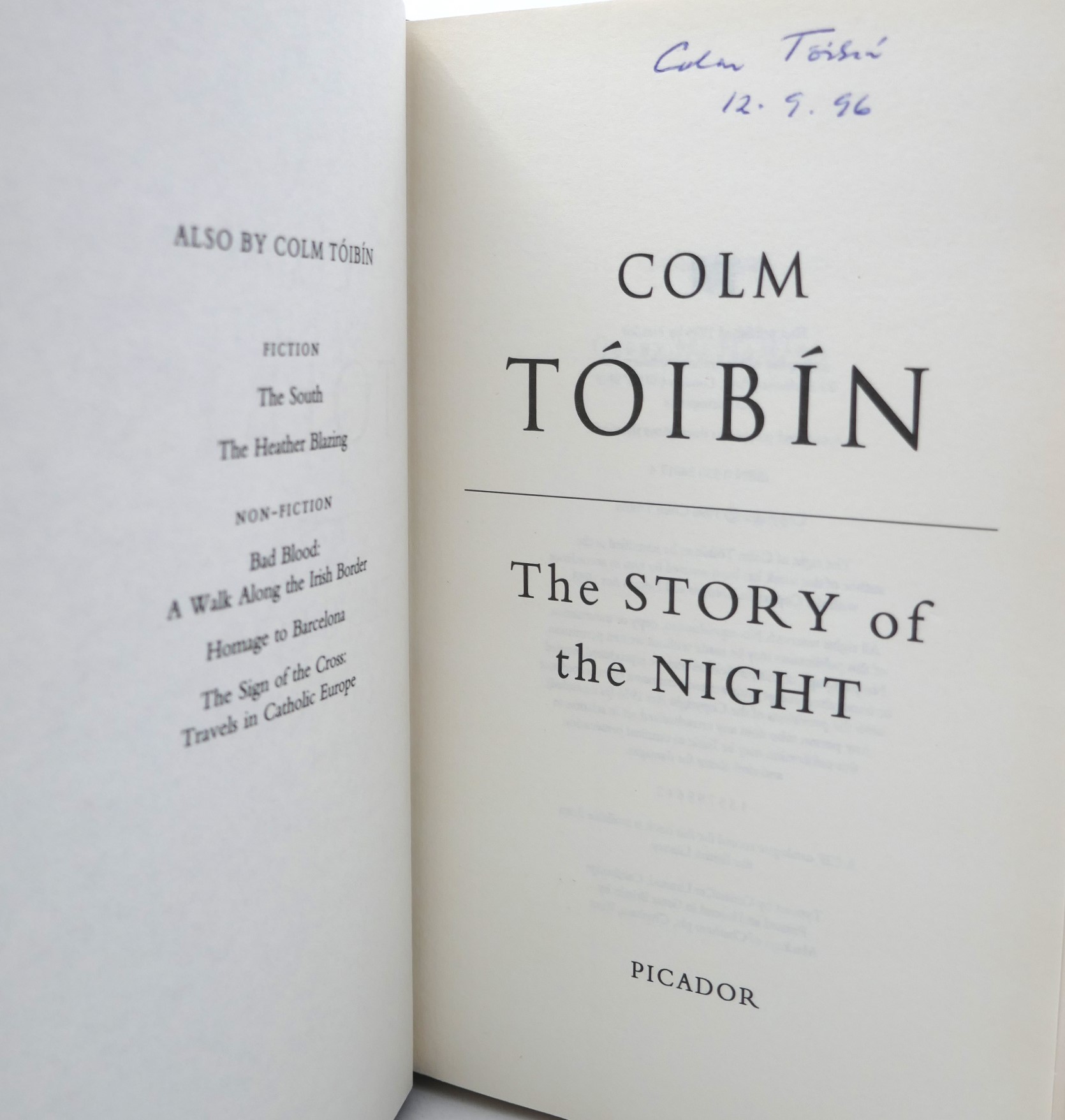 The Story of the Night. Signed Copy (1996) - Image 2