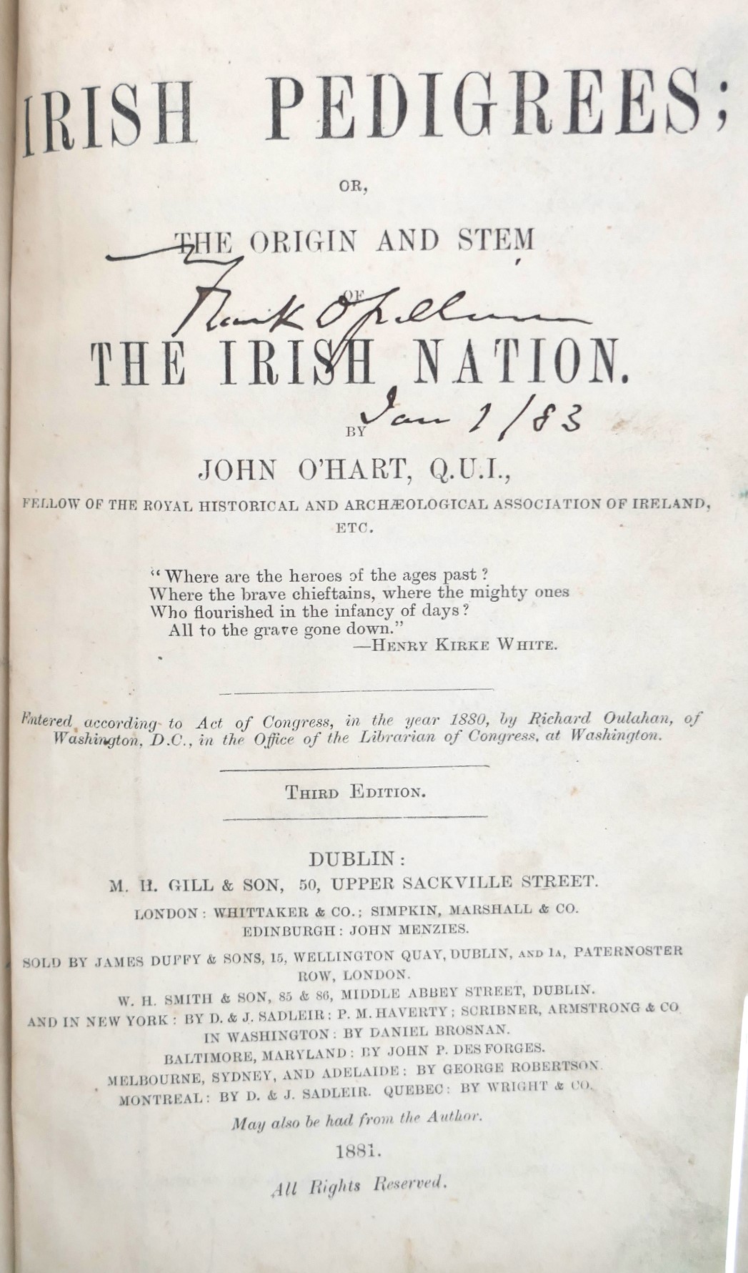 Irish Pedigrees (1881) - Image 2