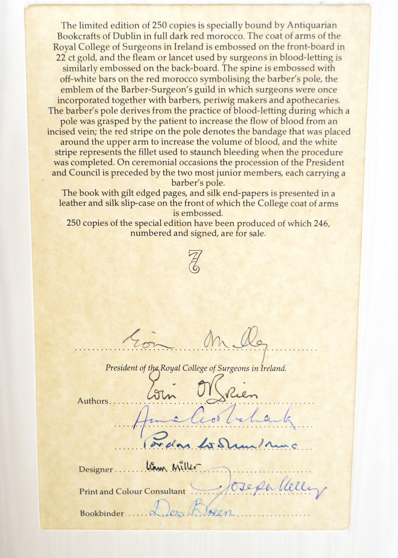 A Portrait of Irish Medicine. Specially Bound Limited Edition (1984) - Image 3
