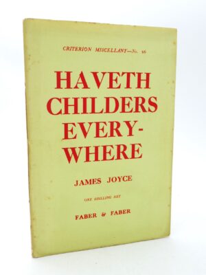 Haveth Childers Everywhere. First Edition Thus (1931)