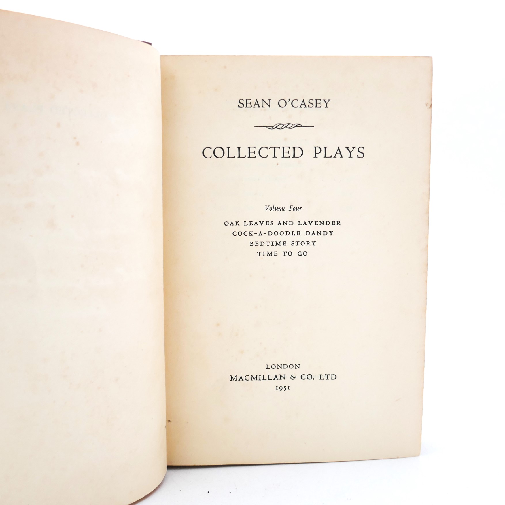 Collected Plays. Volume Four. Inscribed by the Author (1951) - Image 2