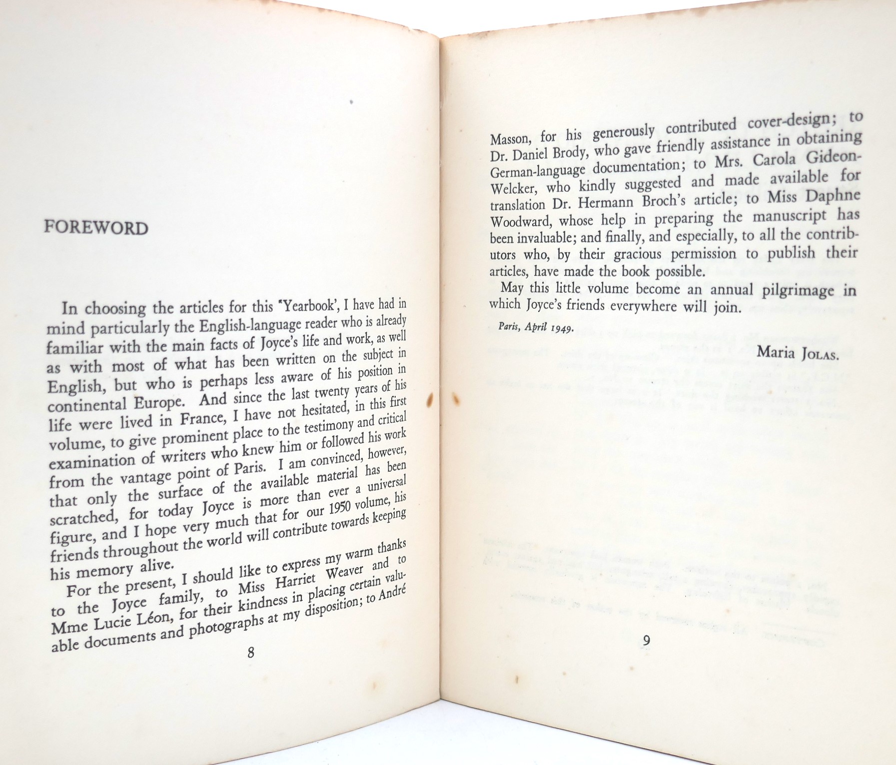 A James Joyce Yearbook. Inscribed Copy (1949) - Image 5