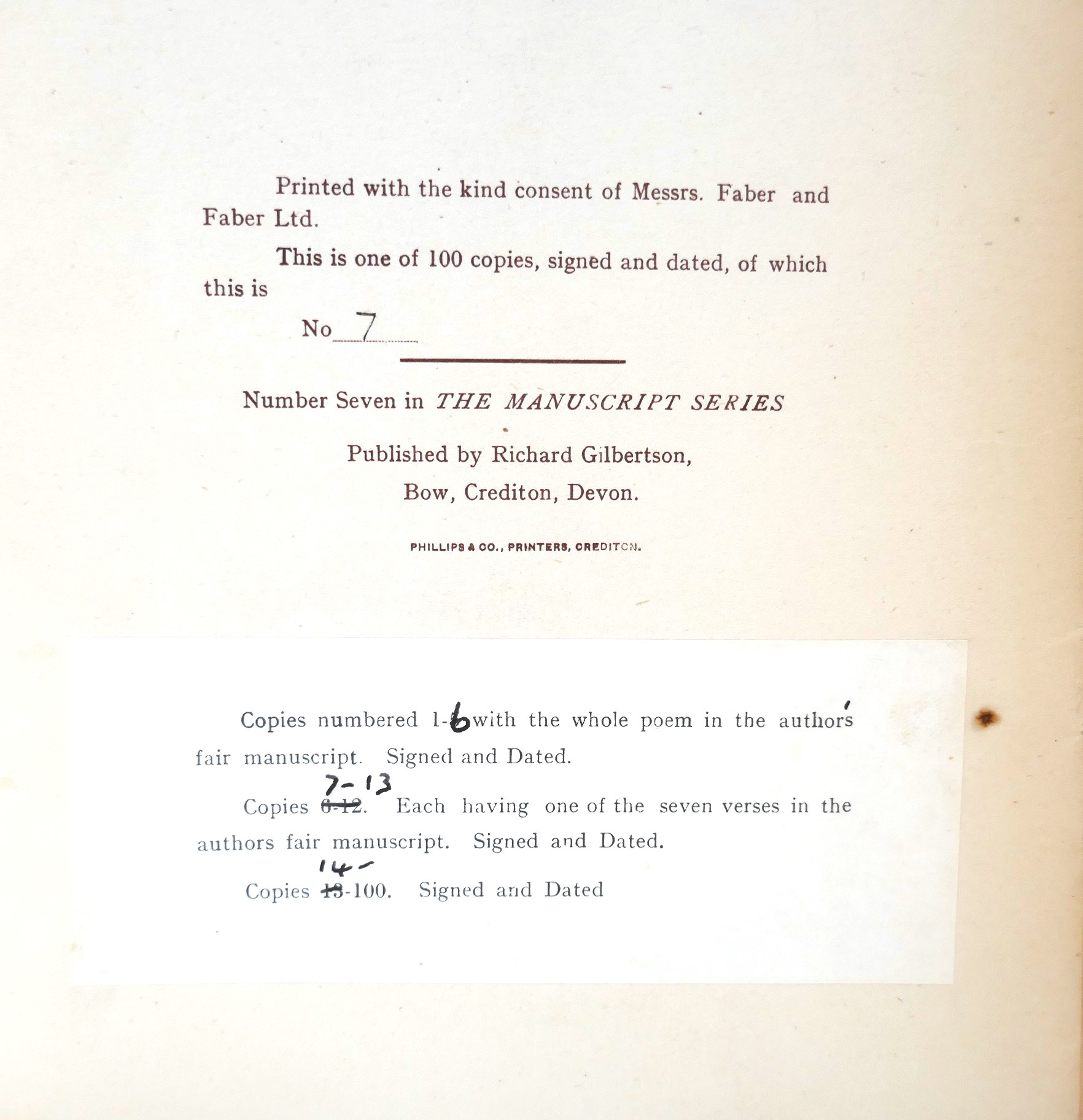 The Martyrdom of Bishop Farrar. With Manuscript Poem(1968) - Image 4