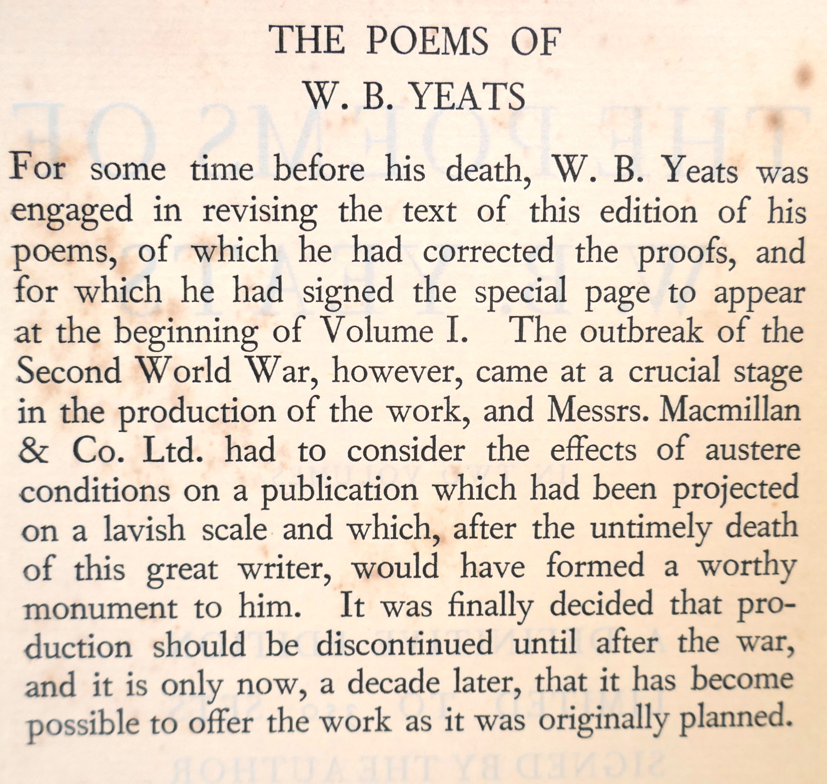 The Poems of W.B. Yeats. The Definitive Edition (1949) - Image 10