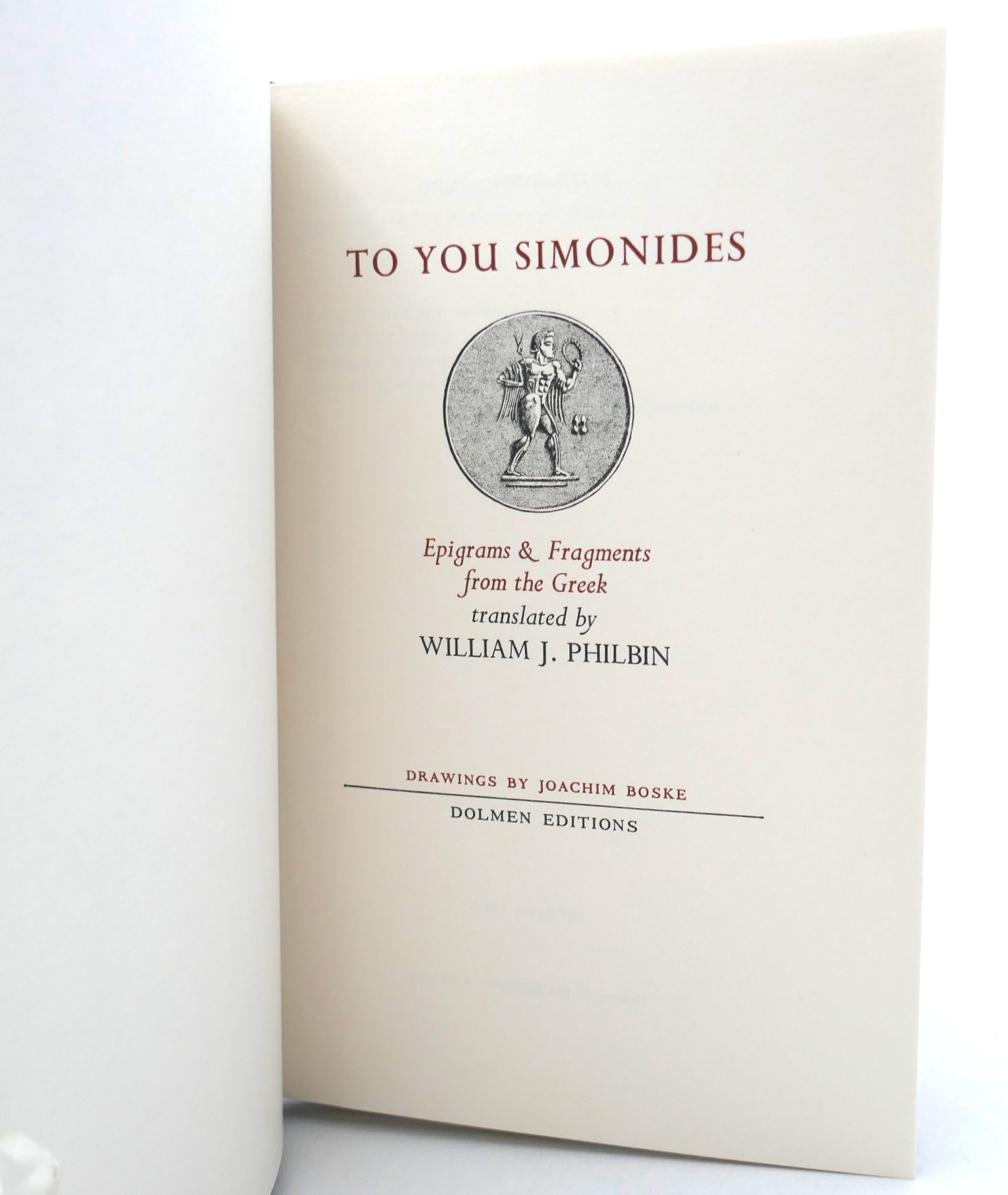 To You Simonides. Epigrams and Fragments (1973) - Image 2