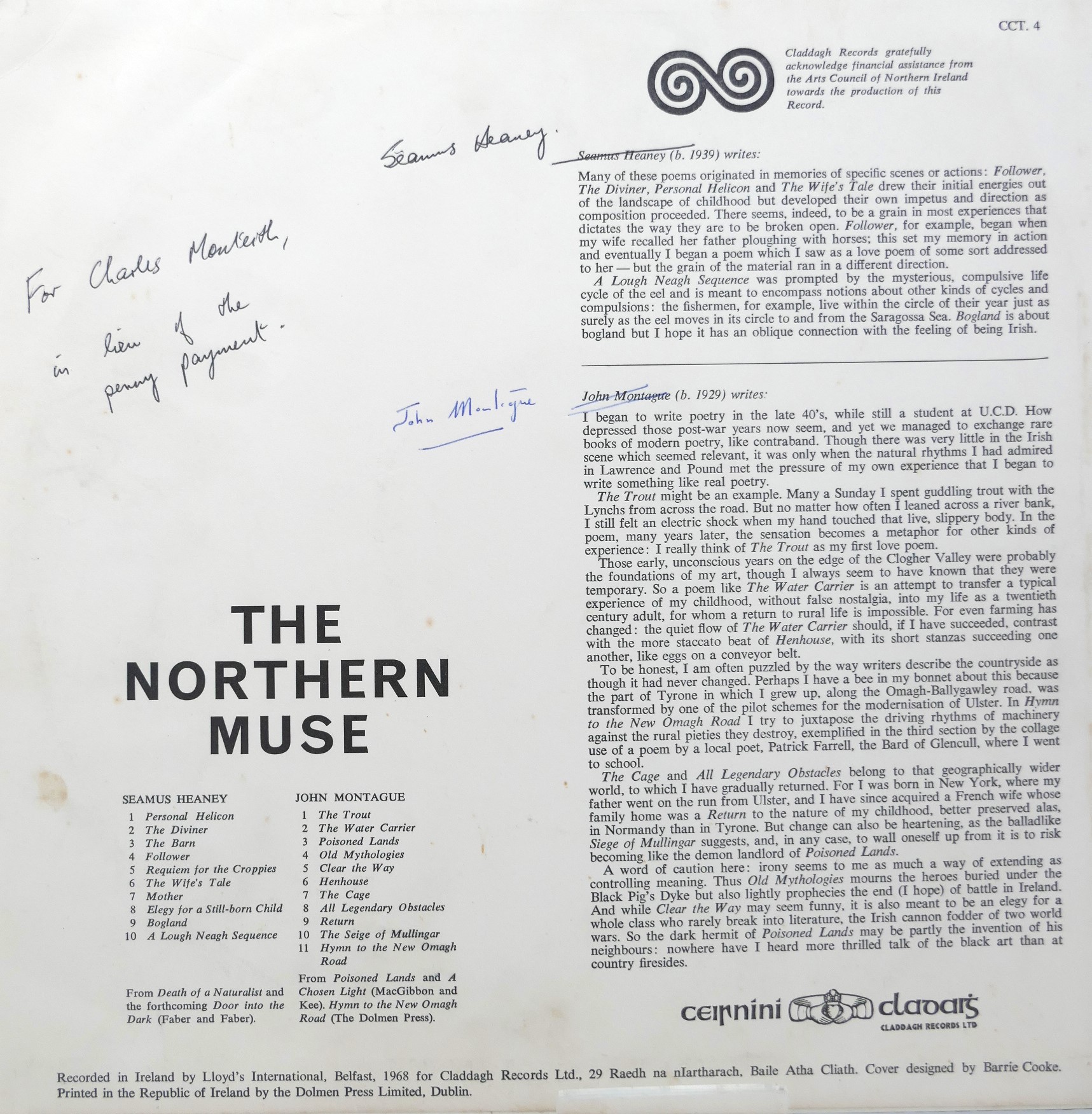 The Northern Muse. Claddagh Records (1968) - Image 2