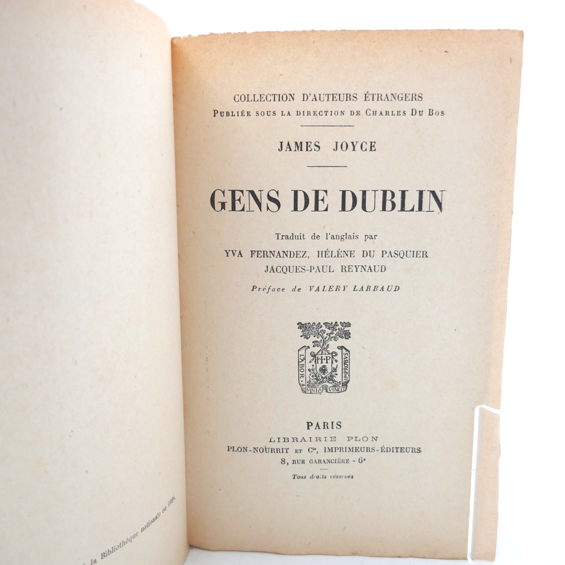 Gens De Dublin. First Edition in French (1926) - Image 3