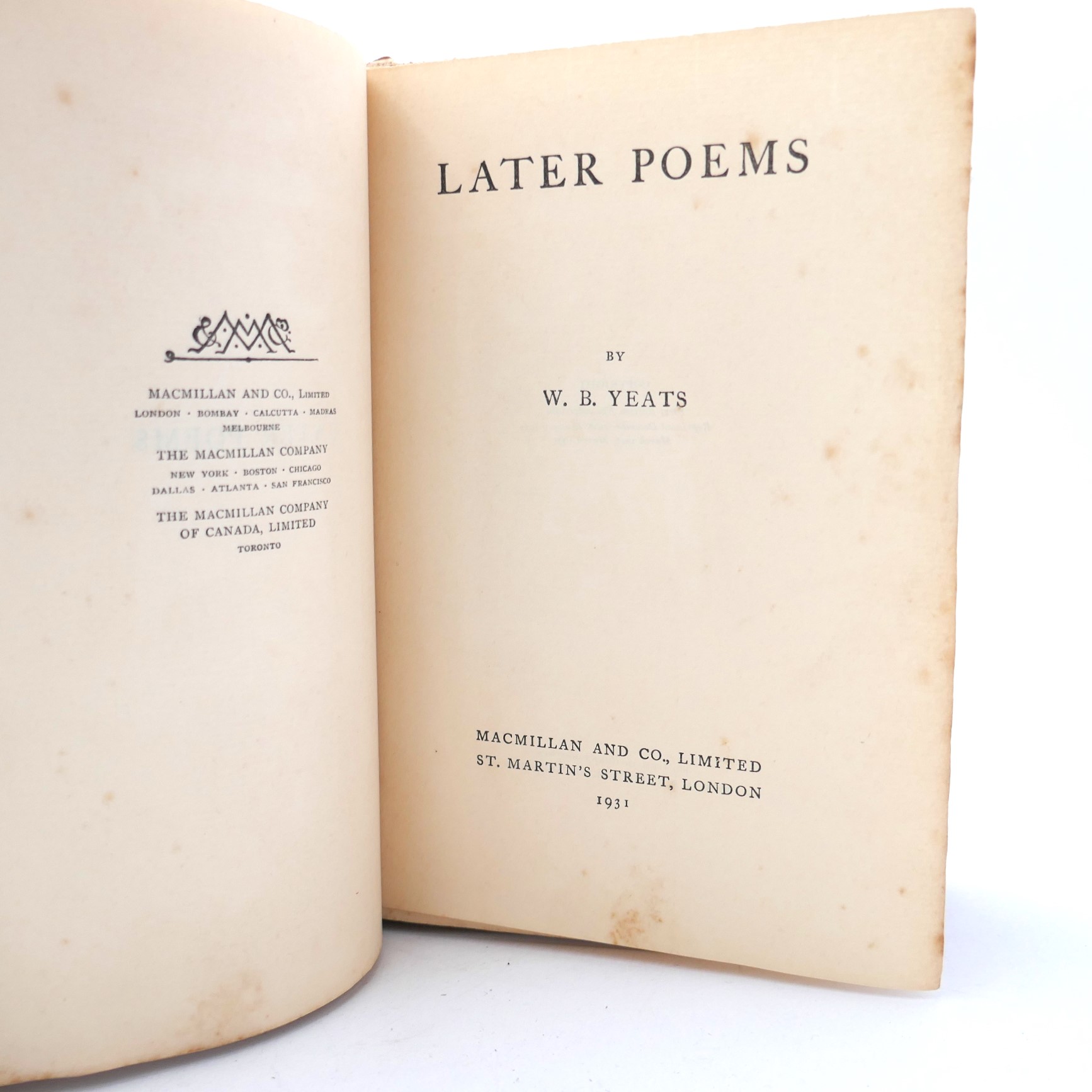 Later Poems. Fifth Edition (1931) - Image 2