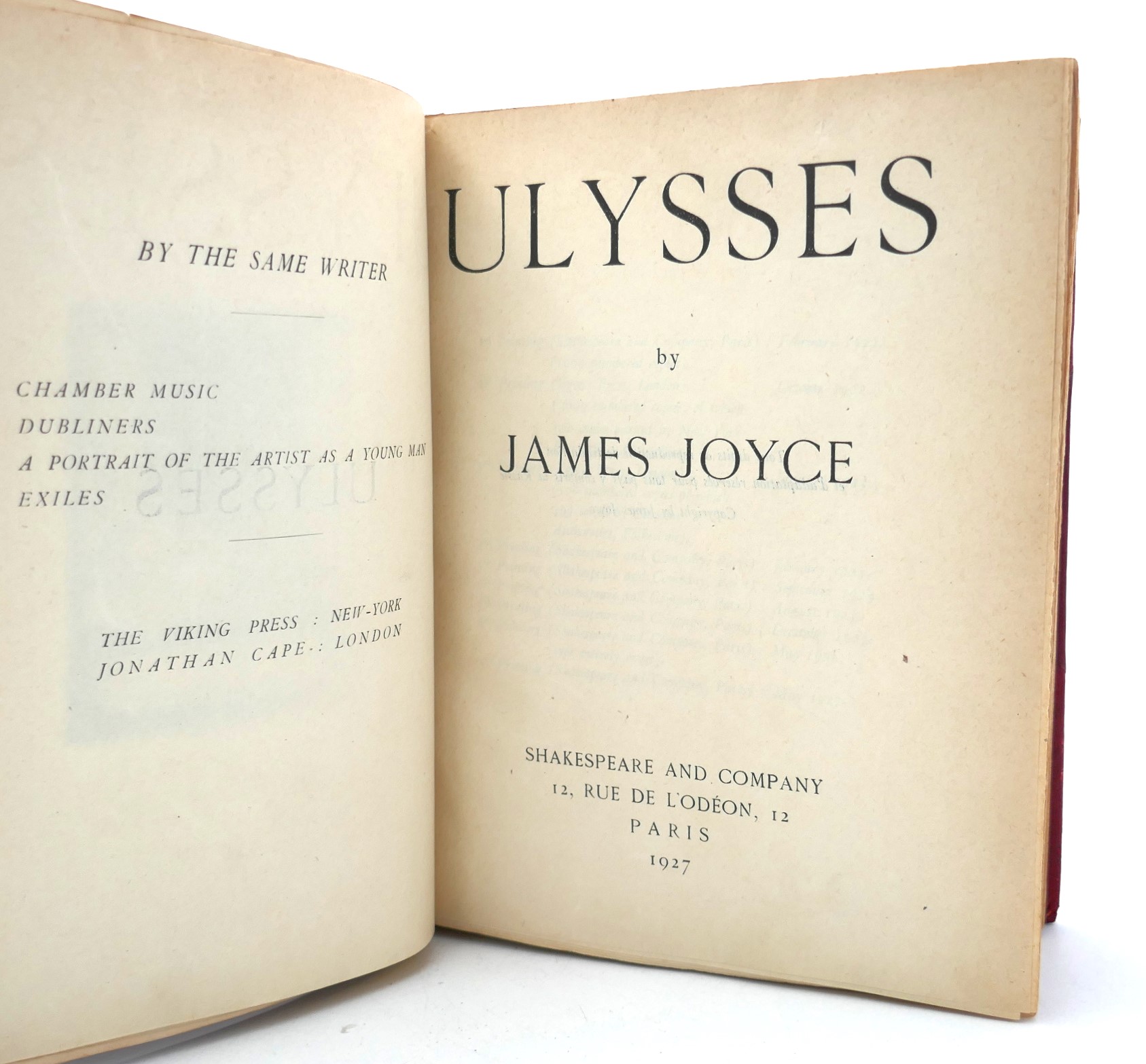 Ulysses. Paris: Shakespeare & Co. Ninth Printing (1927) - Image 5