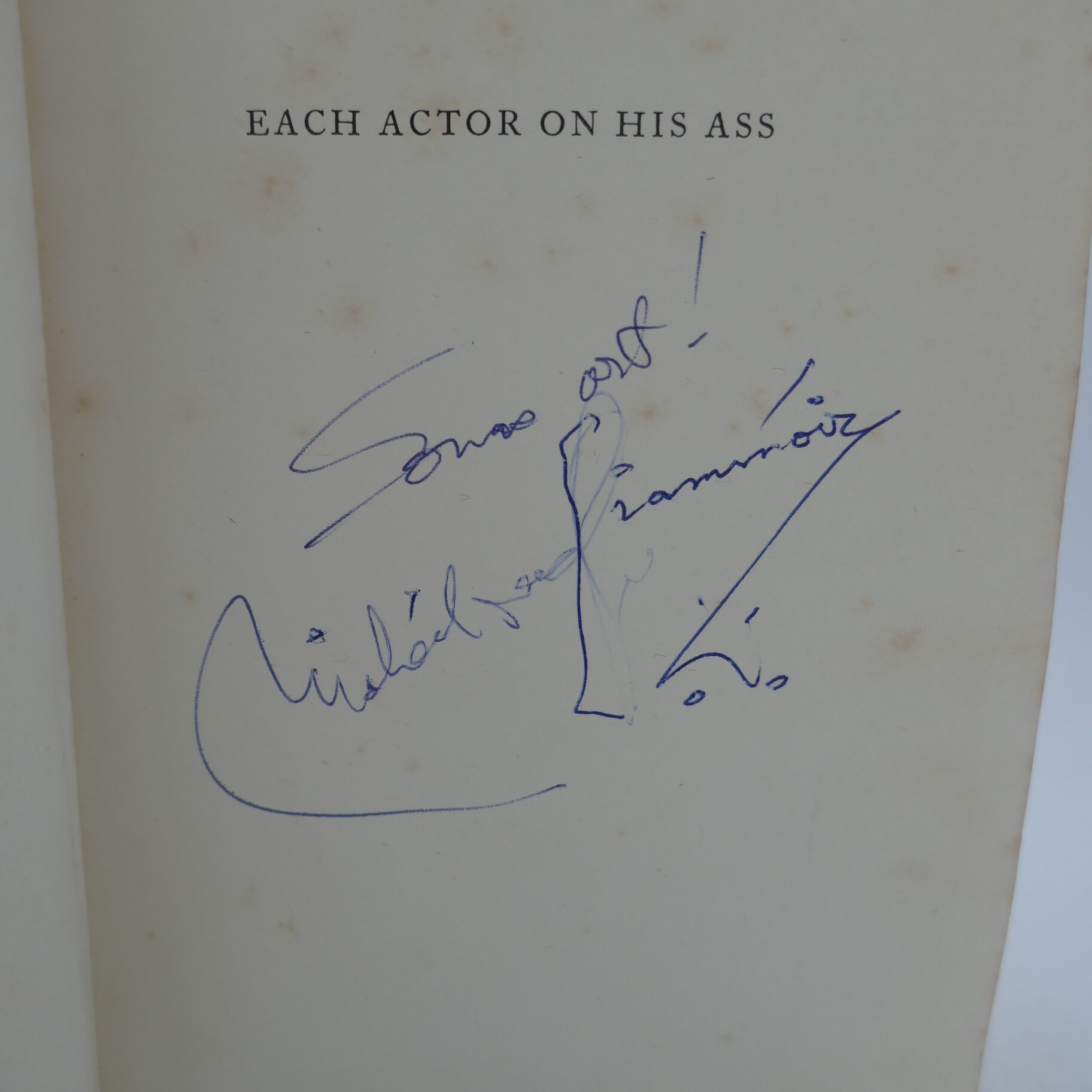 Each Actor on His Ass. Signed by the Author (1961) - Image 2