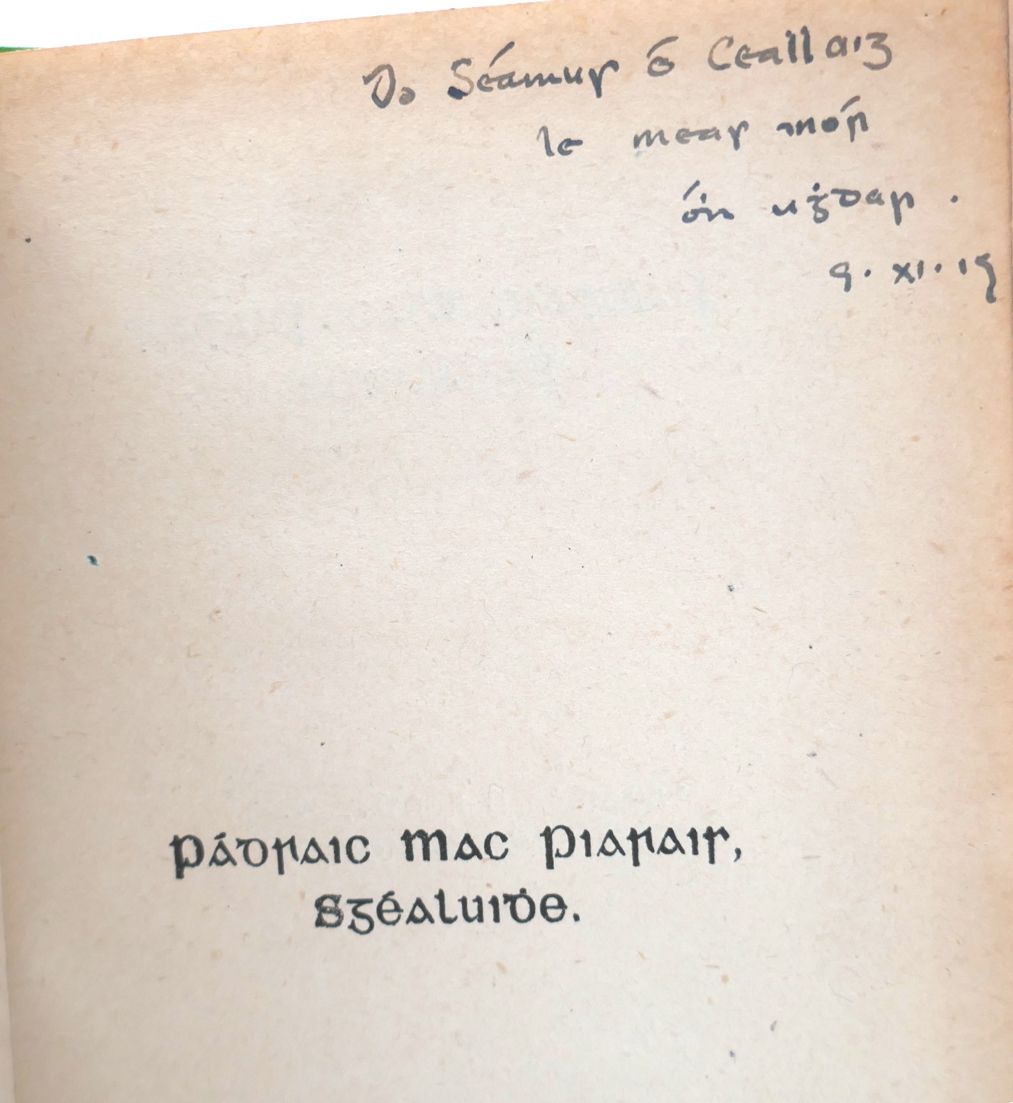 Patrick H. Pearse: Storyteller. Presentation Copy (1919) - Image 2