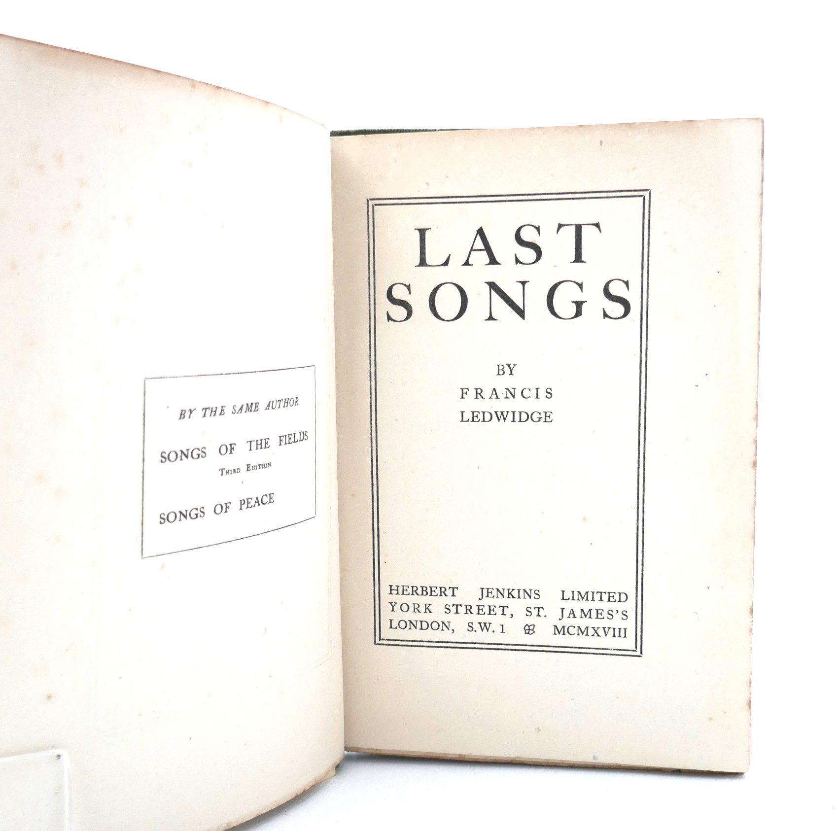 Last Songs. Introduction by Lord Dunsany (1918) - Image 2