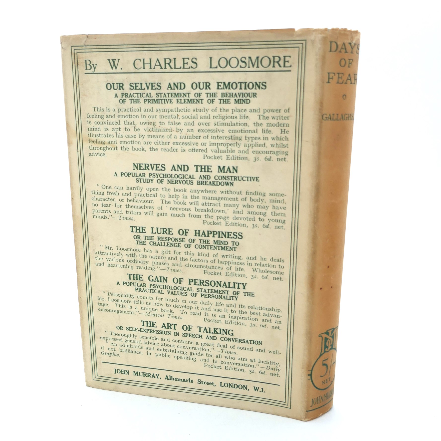 Days of Fear. Important Association Copy (1928) - Image 2