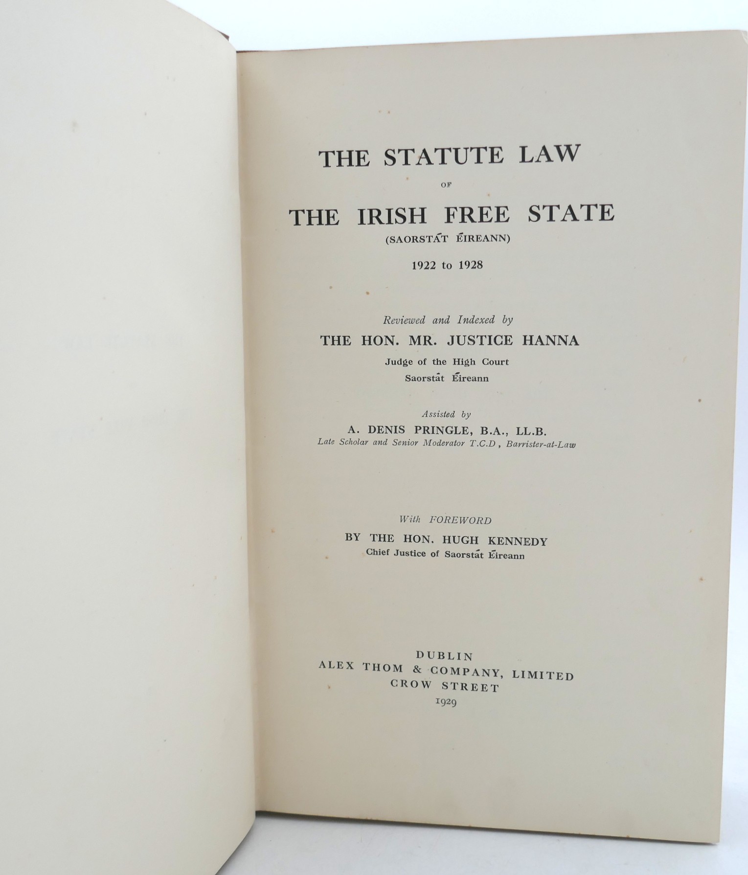 The Statute Law of The Irish Free State: 1922 - 1928. - Image 2